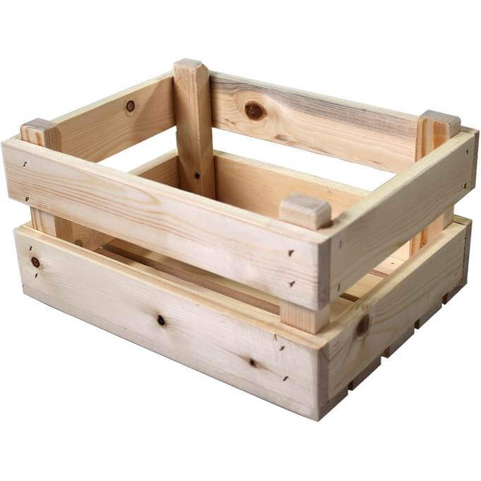 Fietskrat mini blank vuren hout 30x23x15,5cm - AE-trading