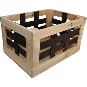 Fietskrat leren raster 20L 40x29x24cm - AE-trading