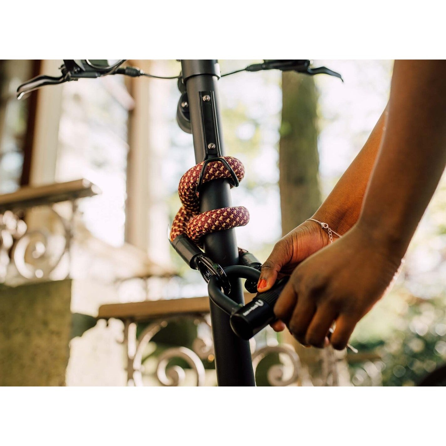 Texlock Eyelet – Bordeaux/Beige – S (80cm) – U/X-lock - AE-trading