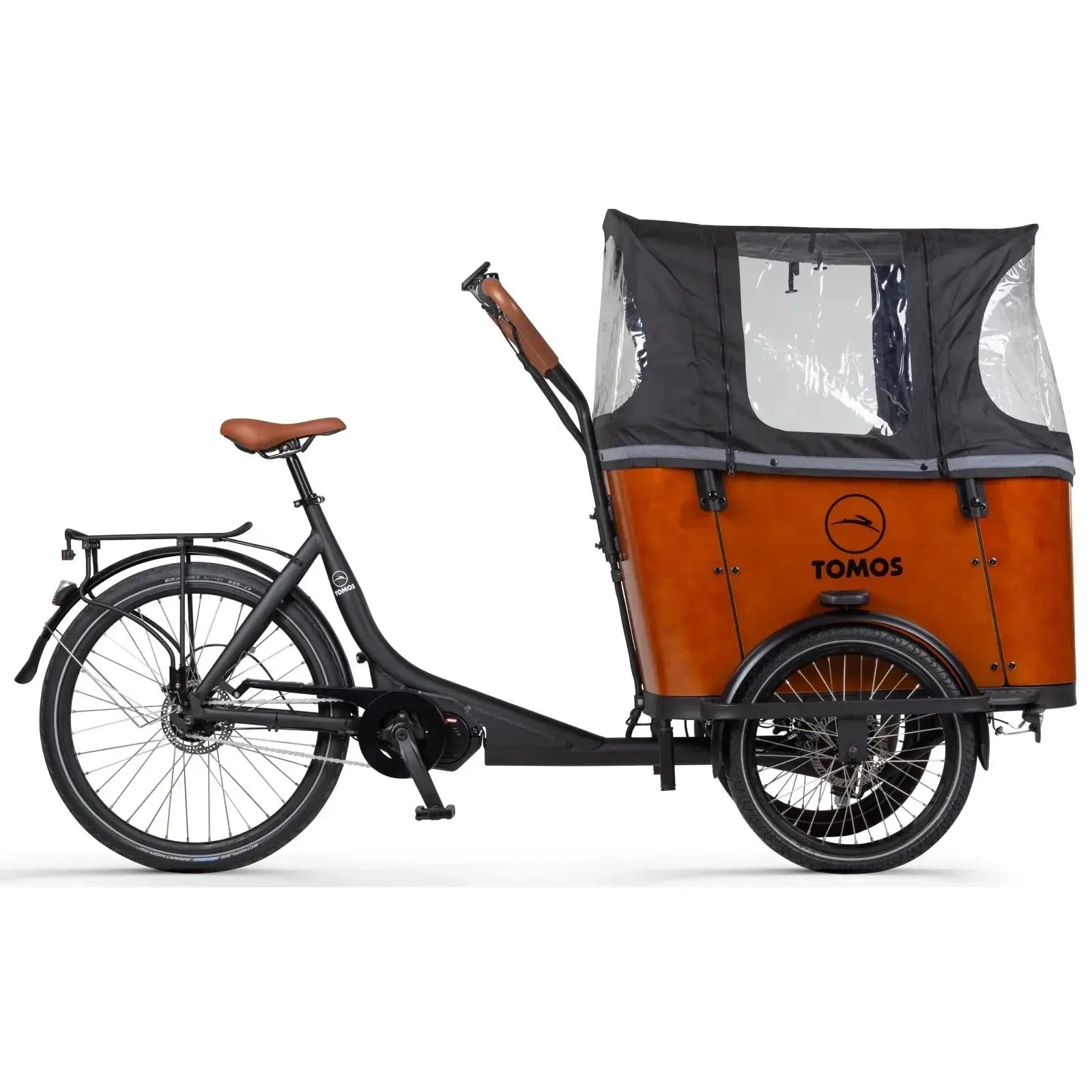 Tomos E-Cargo 3 N7 - Elektrische bakfiets - Mat Zwart Bruin - AE-trading
