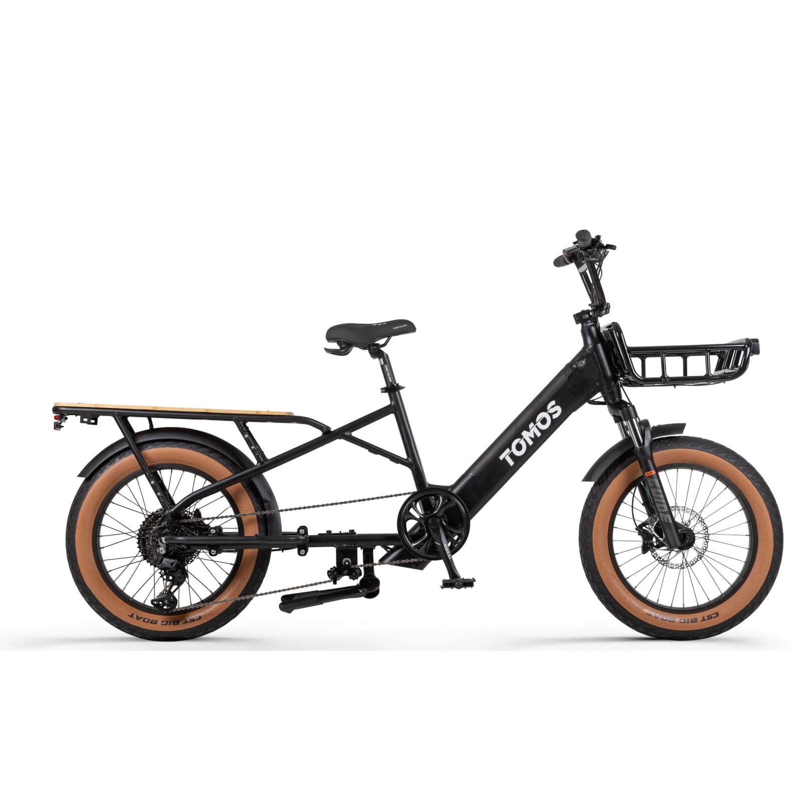 Tomos E-Cargo Fat 2 Longtail Fatbike - Glans Zwart