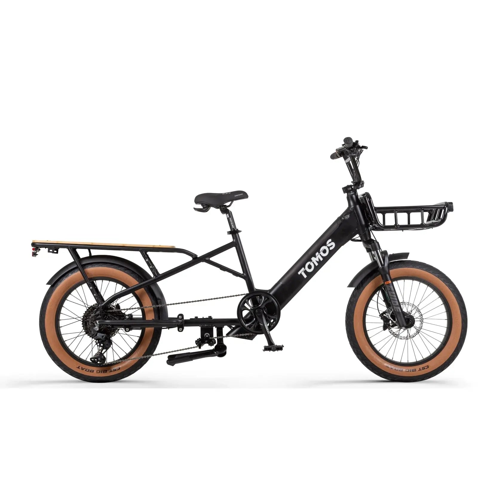 Tomos E-Cargo Fat 2 Longtail Fatbike – Glans Zwart - AE-trading