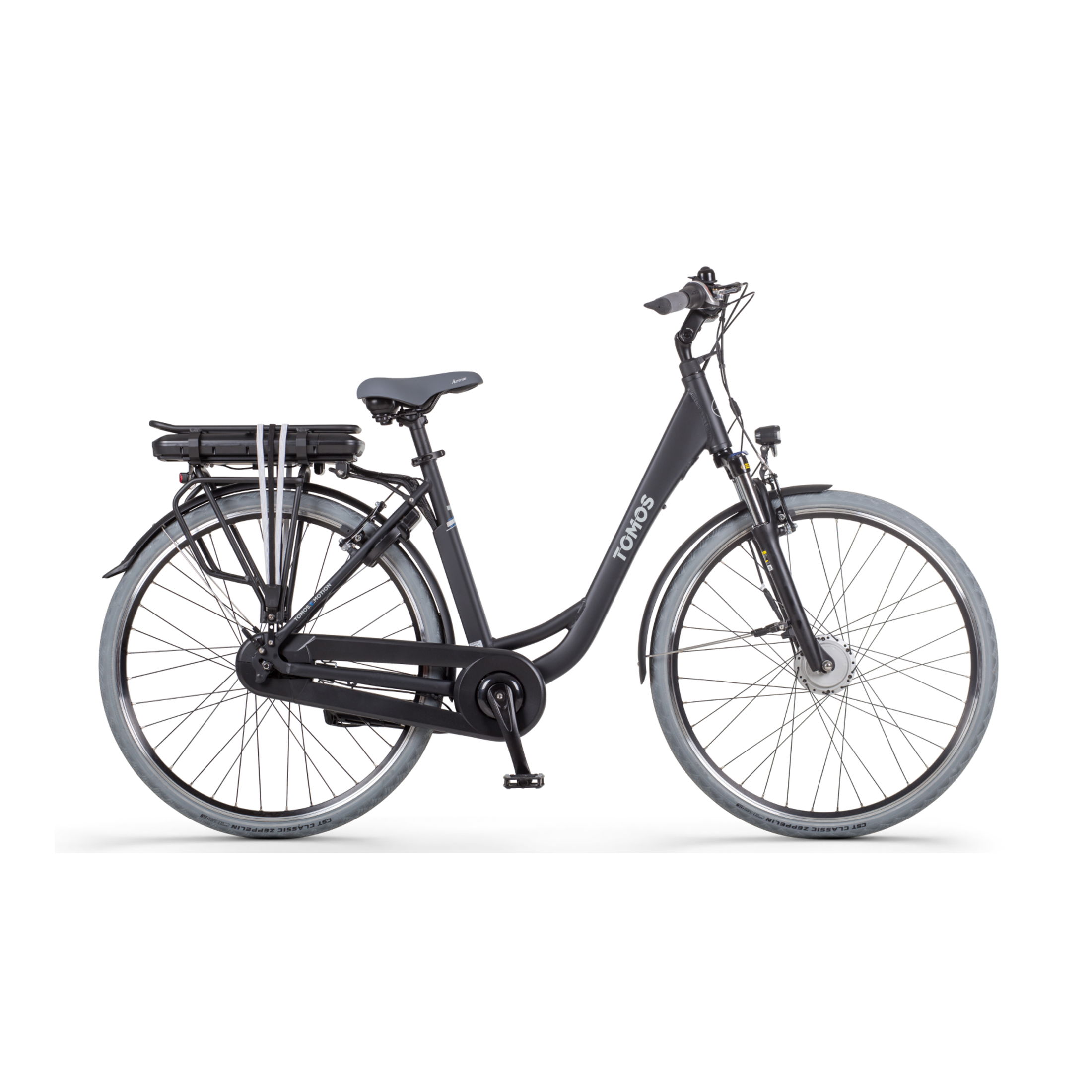 Tomos EB 06 - Elektrische Fiets - Mat Zwart - 28 inch - 50 cm - Accu 522Wh - 250W Ananda Voorwielmotor - Shimano Nexus 7 Versnellingen - V-Brake Remmen
