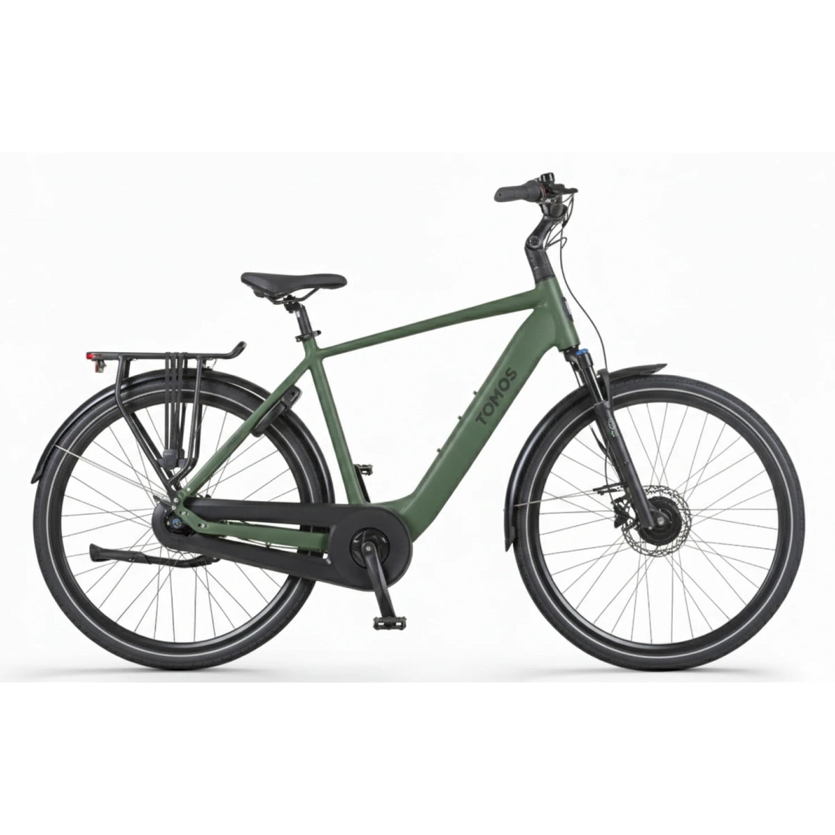 Tomos EB 14 - Elektrische Fiets - Mat Legergroen - Hoge Instap - 55 cm - AE-trading
