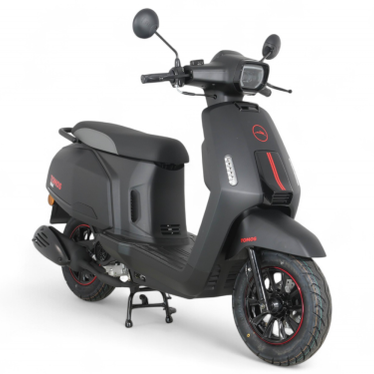Tomos GS 01 – Mat Zwart – Euro 5+ Benzinescooter – 49cc – 2,1 kW – CVT – LED-verlichting – 10 inch wielen - AE-trading