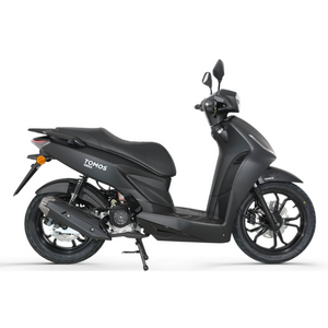 Tomos GS 02 – Black Matt – Euro 5+ Benzinescooter – 49cc – 1,9 kW – CVT – LED-verlichting – 16/14 inch wielen - AE-trading