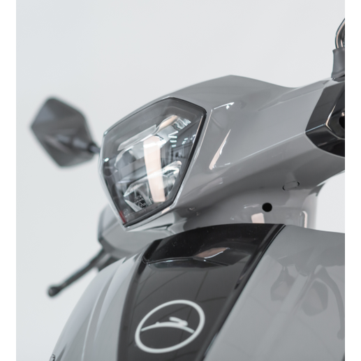 Tomos GS 02 – Grijs – Euro 5+ Benzinescooter – 49cc – 1,9 kW – CVT – LED-verlichting – 16/14 inch wielen - AE-trading