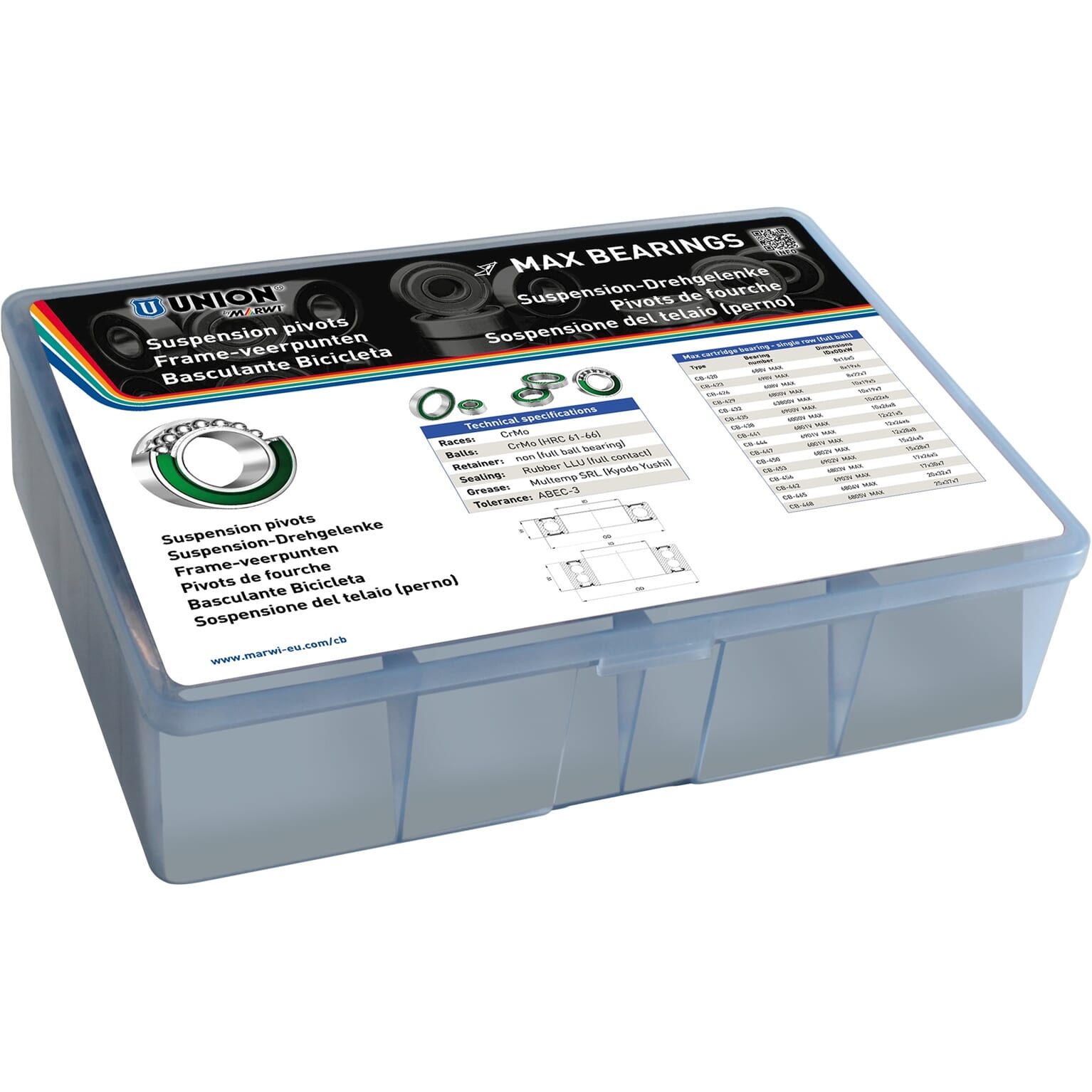 Union MAX kogellager assortimentsbox - AE-trading
