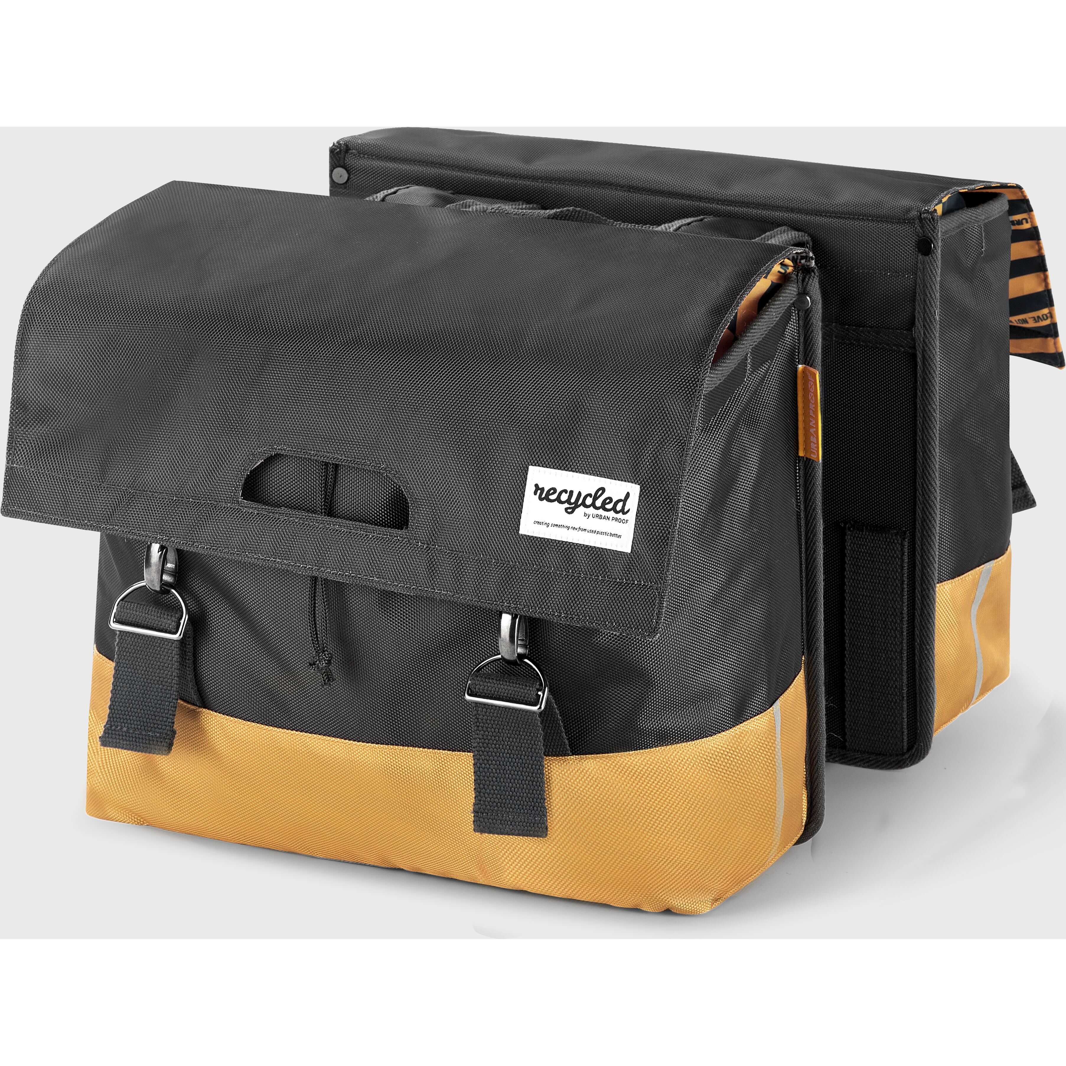 Urban Proof fietstas dubbel 40L recycled grijs geel - AE-trading