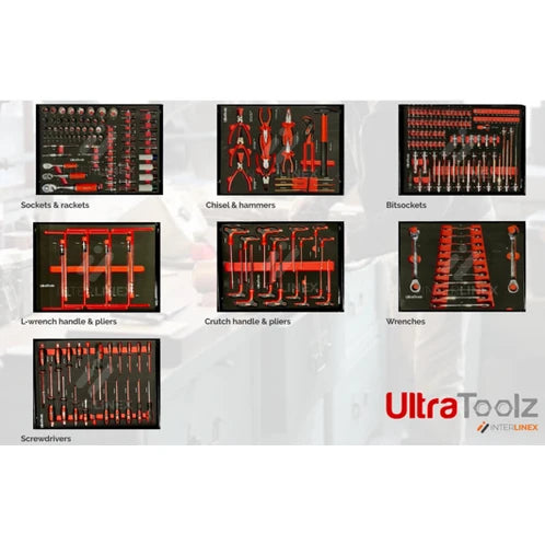 Ultratoolz 7/7 Gereedschapstrolley zwart - AE-trading