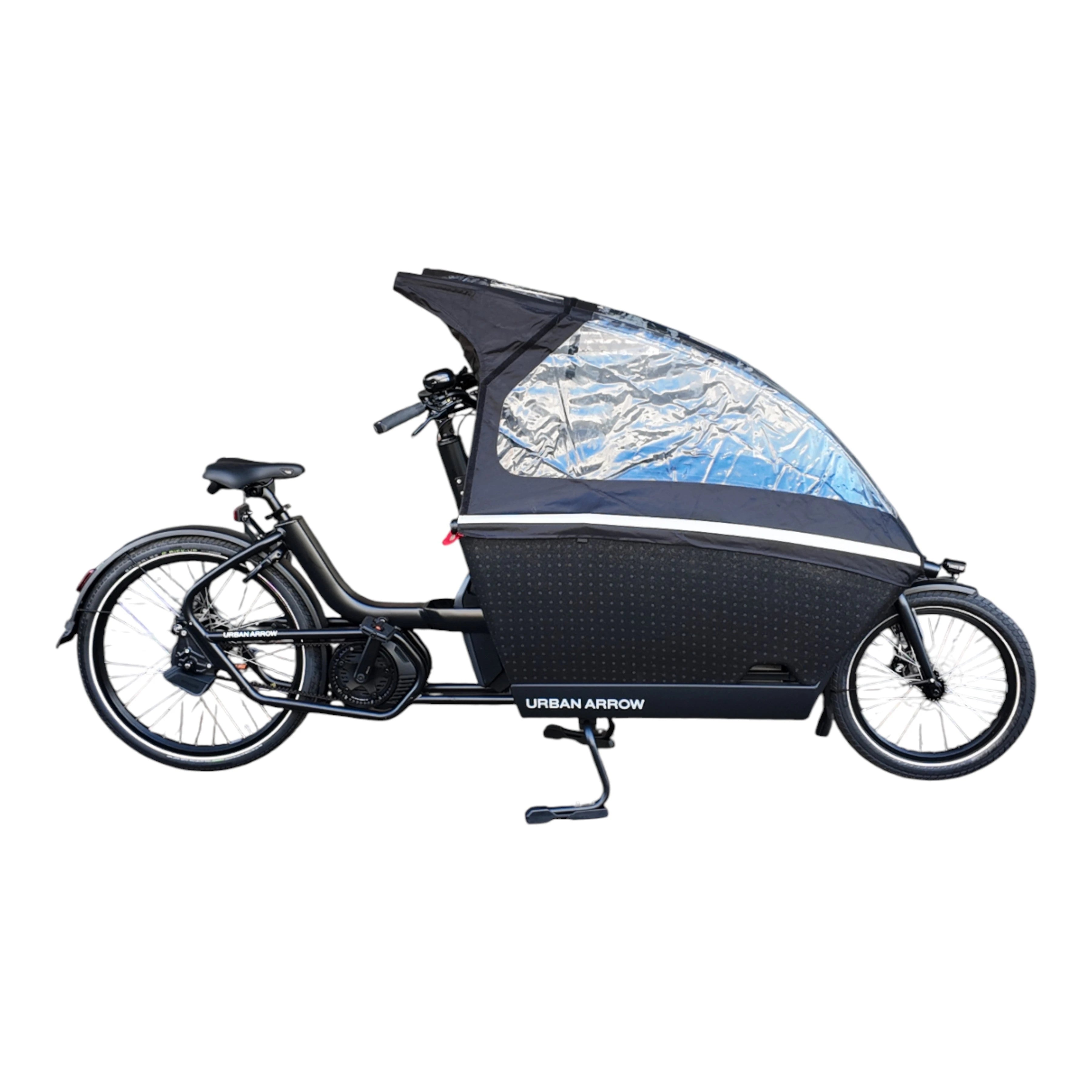 Urban Arrow Family Cargo Line 85Nm – Zwart – Elektrische Bakfiets – Enviolo Automatiq – 500Wh – Incl. Regenhuif & Extra Zitbankje - AE-trading