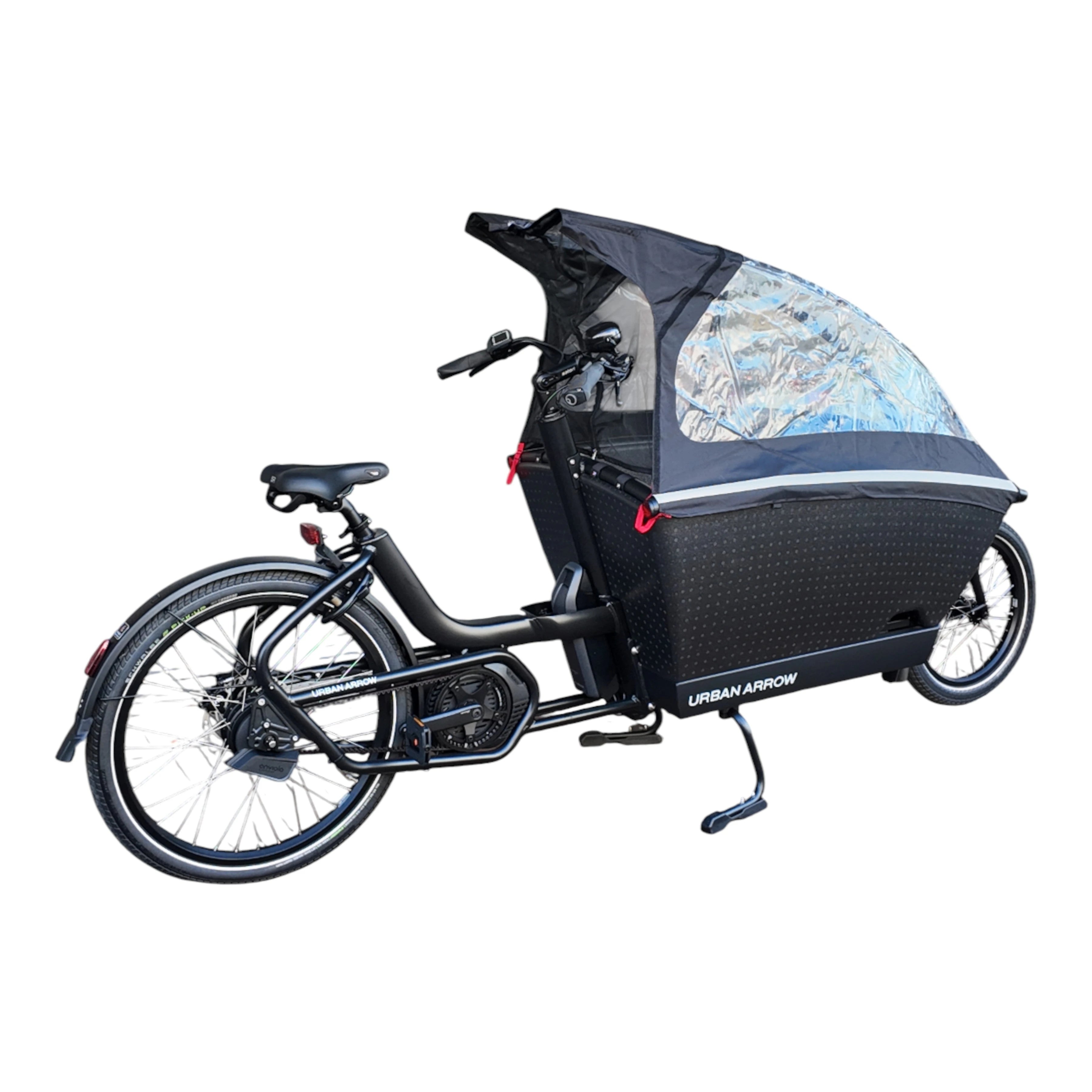 Urban Arrow Family Cargo Line 85Nm – Zwart – Elektrische Bakfiets – Enviolo Automatiq – 500Wh – Incl. Regenhuif & Extra Zitbankje - AE-trading