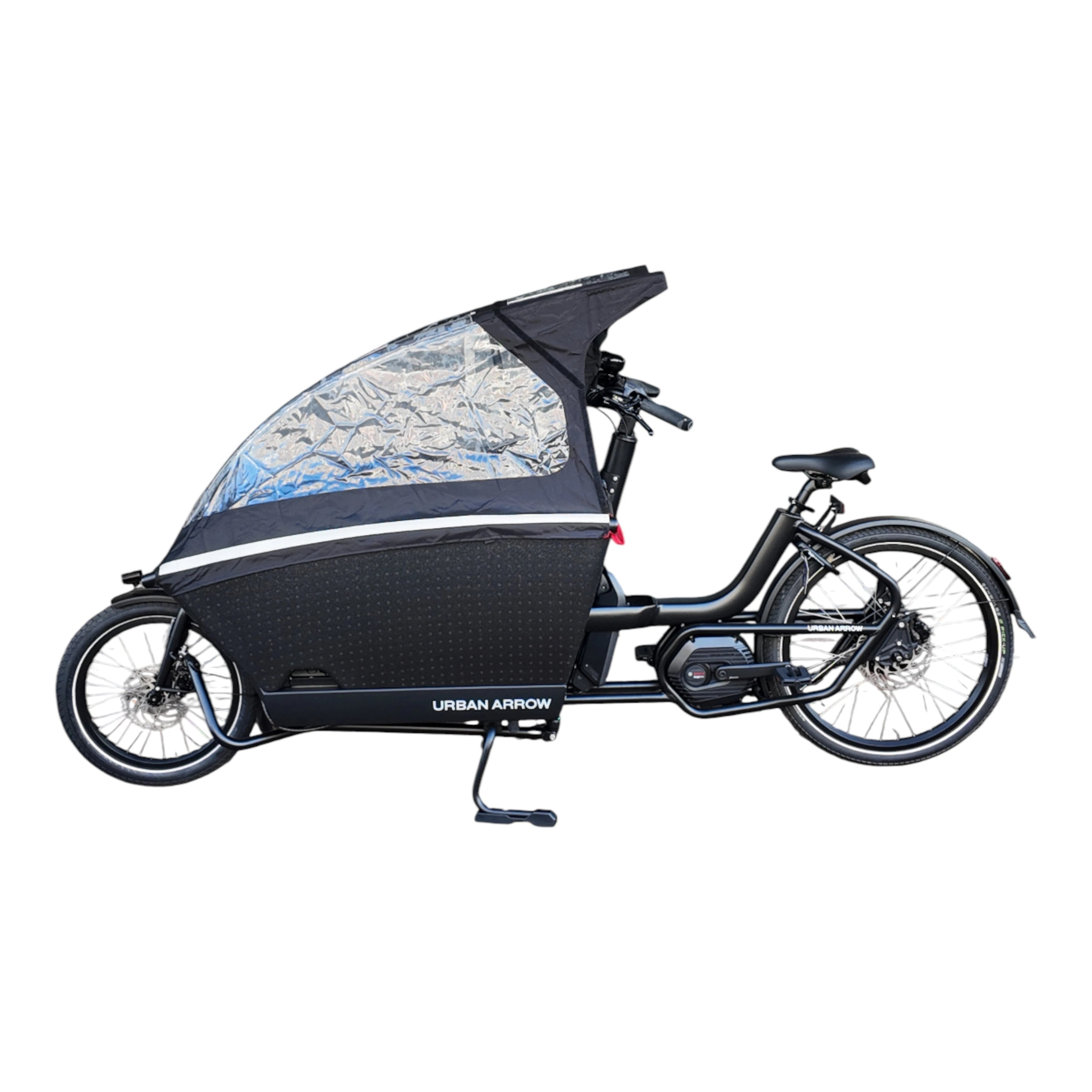 Urban Arrow Family Cargo Line 85Nm – Zwart – Elektrische Bakfiets – Enviolo Automatiq – 500Wh – Incl. Regenhuif & Extra Zitbankje - AE-trading
