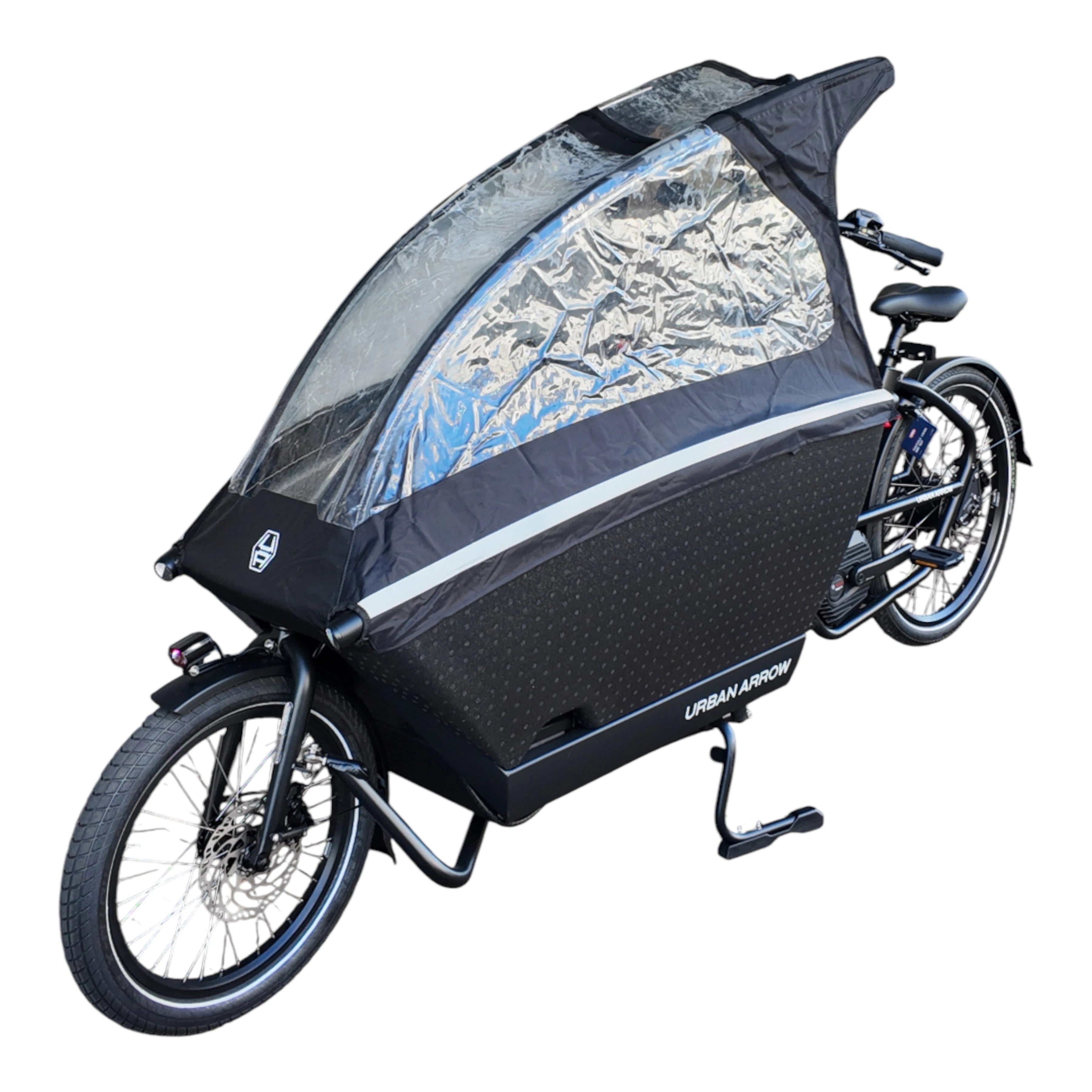 Urban Arrow Family Cargo Line 85Nm – Zwart – Elektrische Bakfiets – Enviolo Automatiq – 500Wh – Incl. Regenhuif & Extra Zitbankje - AE-trading