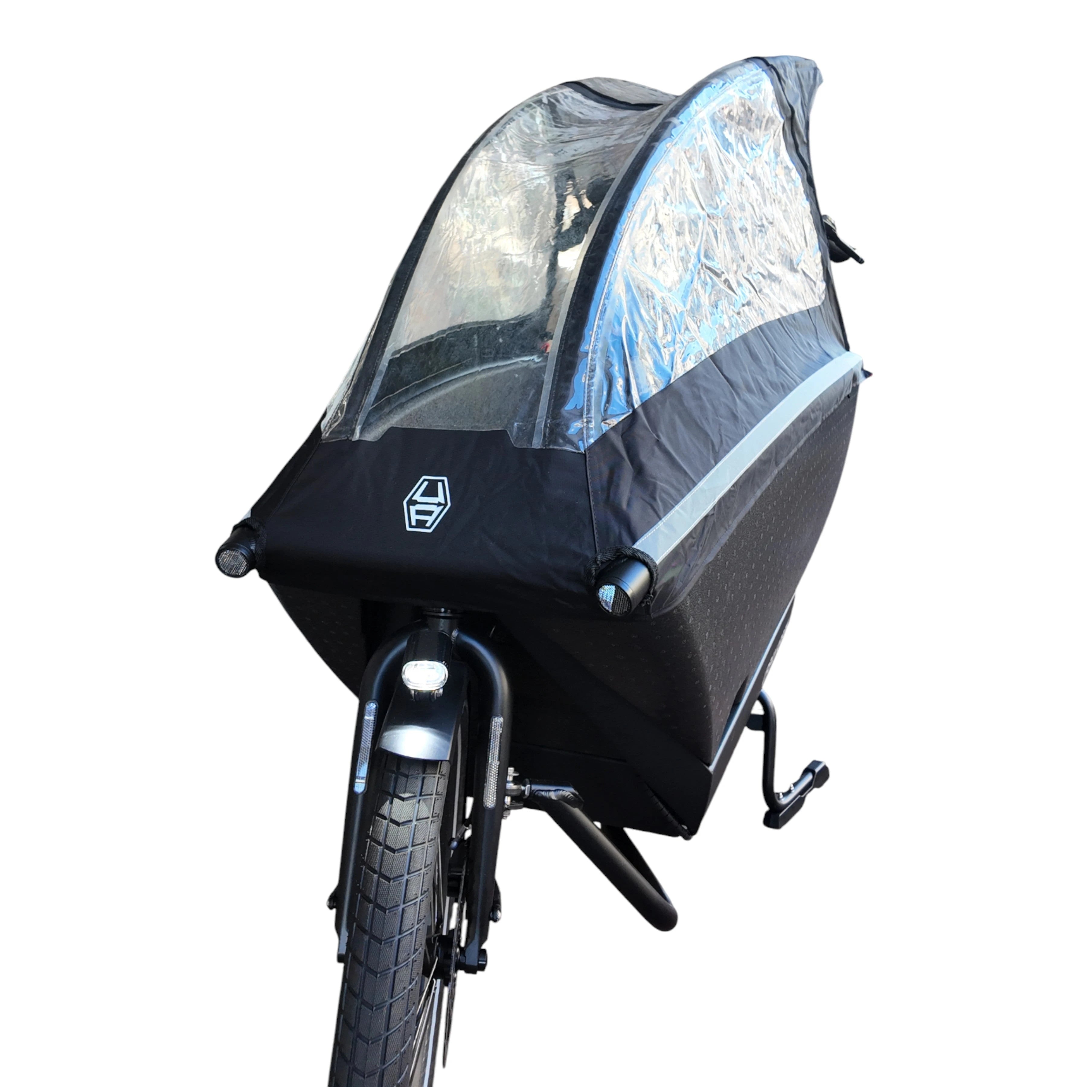 Urban Arrow Family Cargo Line 85Nm – Zwart – Elektrische Bakfiets – Enviolo Automatiq – 500Wh – Incl. Regenhuif & Extra Zitbankje - AE-trading