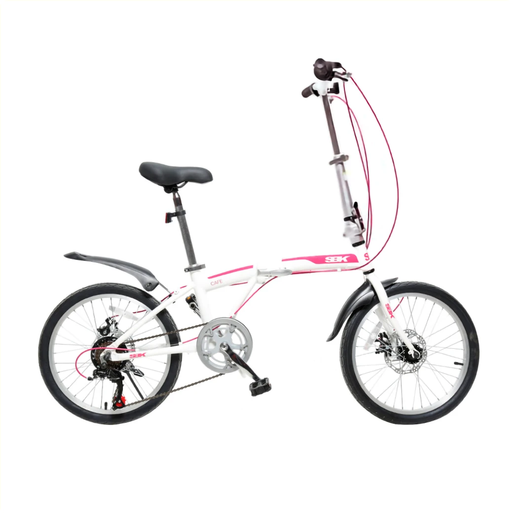 SBK bike Vouwfiets 20" alu frame met schijfremmen, wit. Shimano 6-speed versnellingen - AE-trading