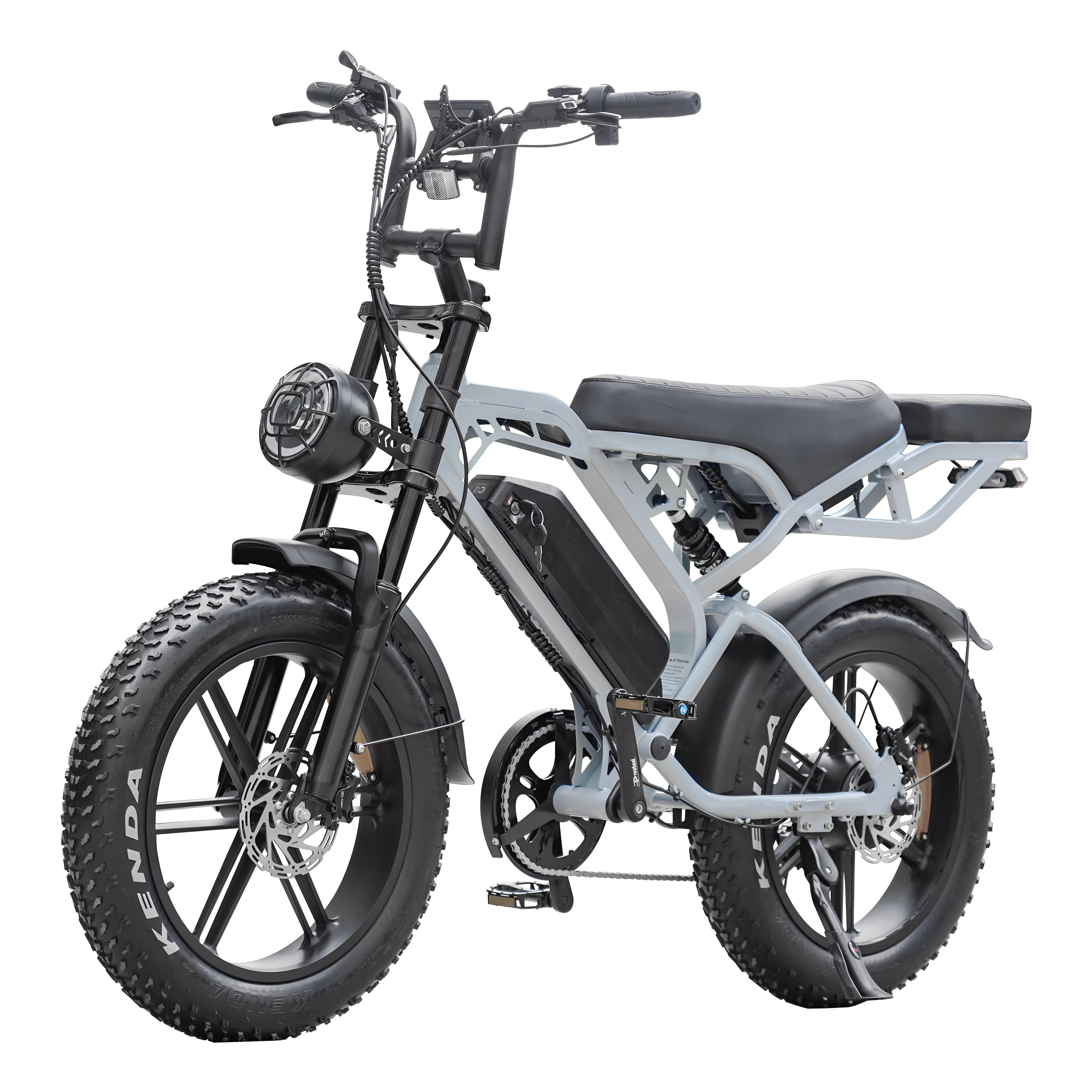 V20 Pro Fatbike Licht Grijs 2025 – Elektrische Fatbike – Hydraulische Remmen – Inclusief Accessoires - AE-trading