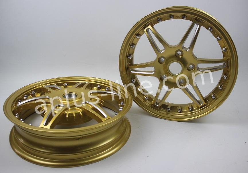 Velgen Set Aplus (Voor + Achter) Passend Op Vespa Primavera/Sprint Gold Edition Sport - AE-trading
