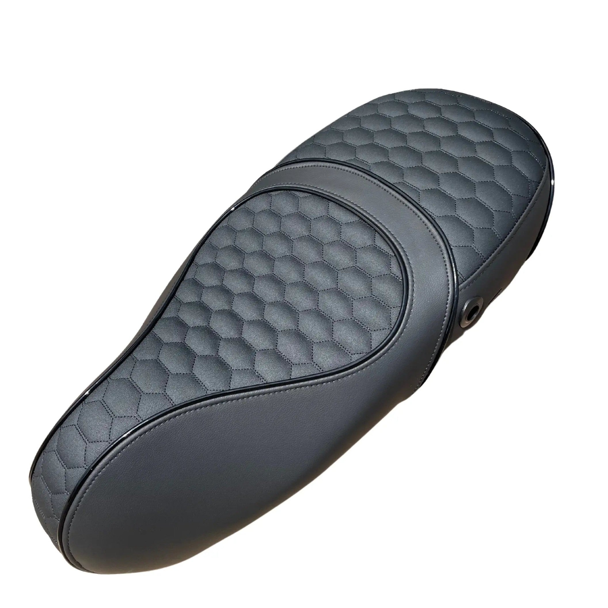 Vespa Sprint Custom Zadel dubbelzits met RS patroon zwarte bies en antislip leer - High Quality