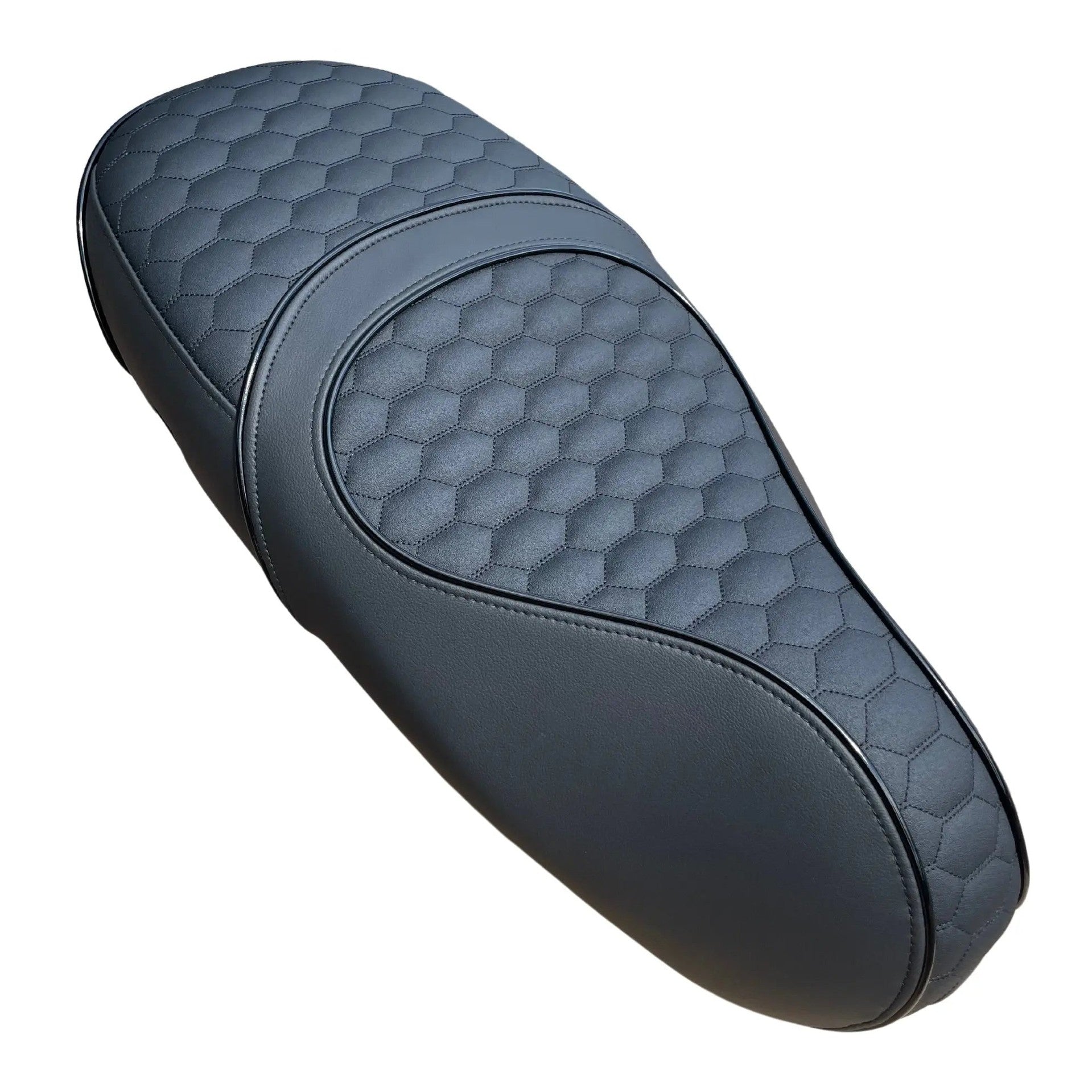 Vespa Sprint Custom Zadel dubbelzits met RS patroon zwarte bies en antislip leer - High Quality