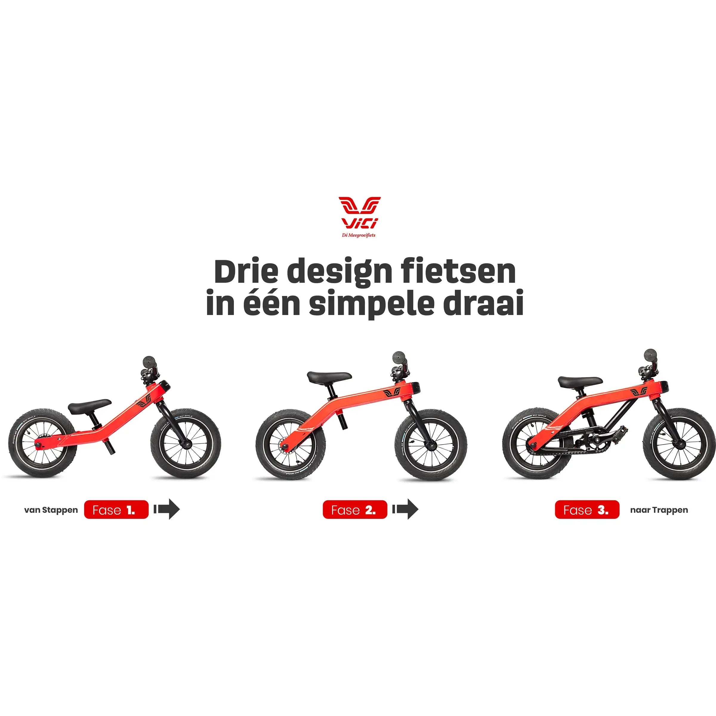 Vici 3-in-1 meegroeifiets vintage blauw - AE-trading