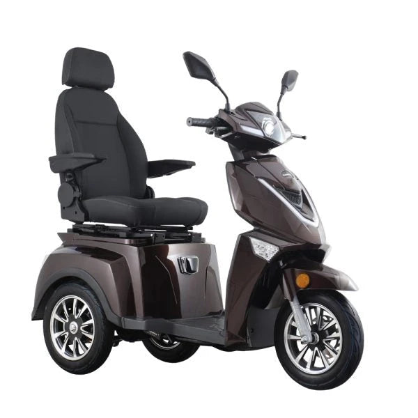 Vista 3 Luxe E-Scootmobiel Elektrische Driewieler 1000W 60V 20Ah - Bruin - AE-trading