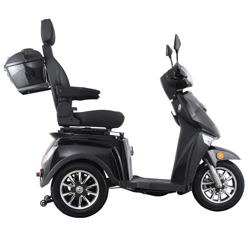 Vista 3 Luxe E-Scootmobiel Elektrische Driewieler 1000W 60V 20Ah - Zwart - AE-trading