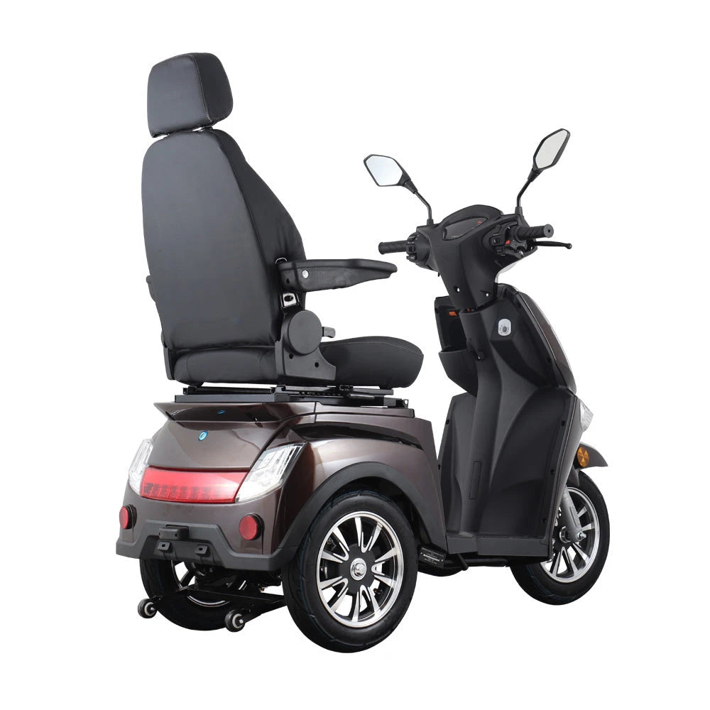 Vista 3 Luxe E-Scootmobiel Elektrische Driewieler 1000W 60V 20Ah - Bruin - AE-trading