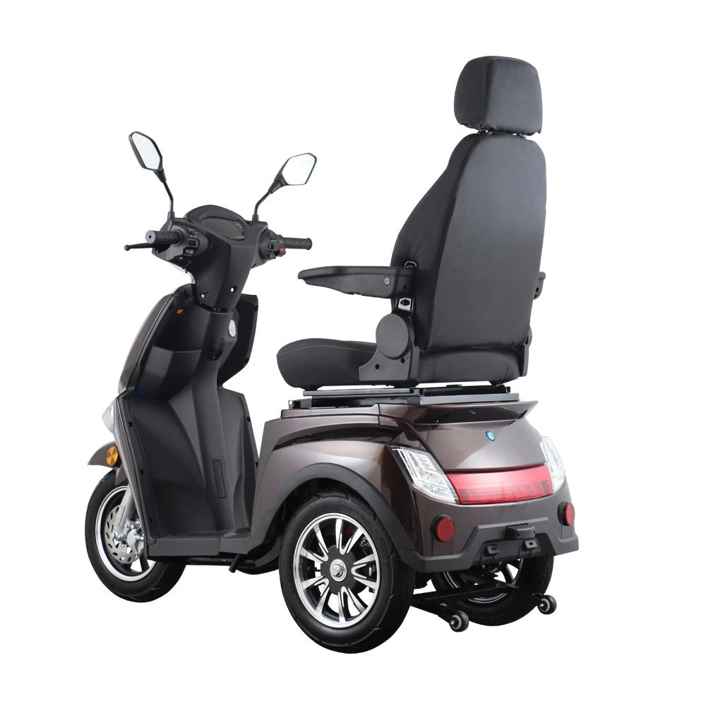 Vista 3 Luxe E-Scootmobiel Elektrische Driewieler 1000W 60V 20Ah - Bruin - AE-trading