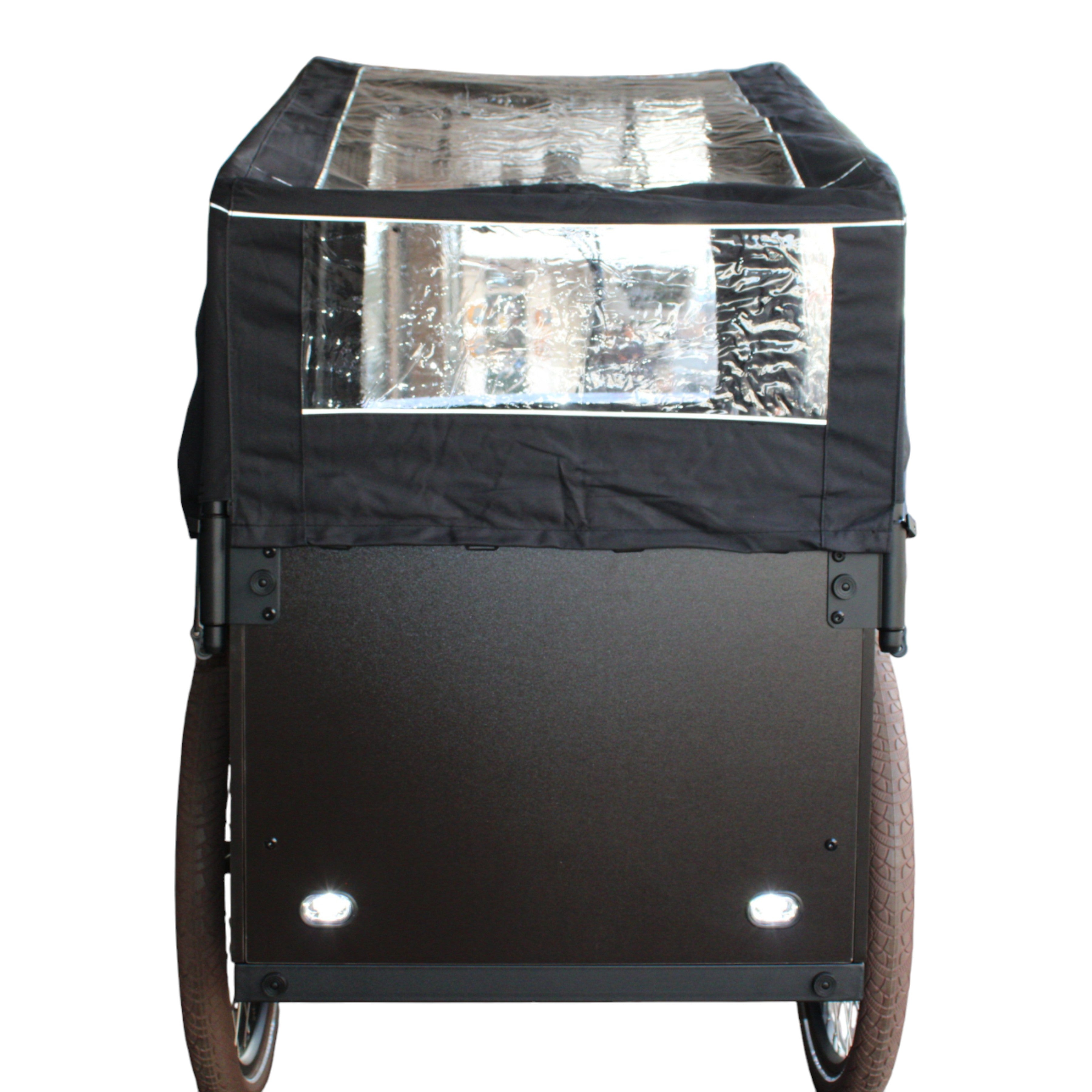 Vogue Bakfiets E-Cargo Journey-S 7DR met Hydraulische Remmen - Zwart met Bruine Accenten - AE-trading