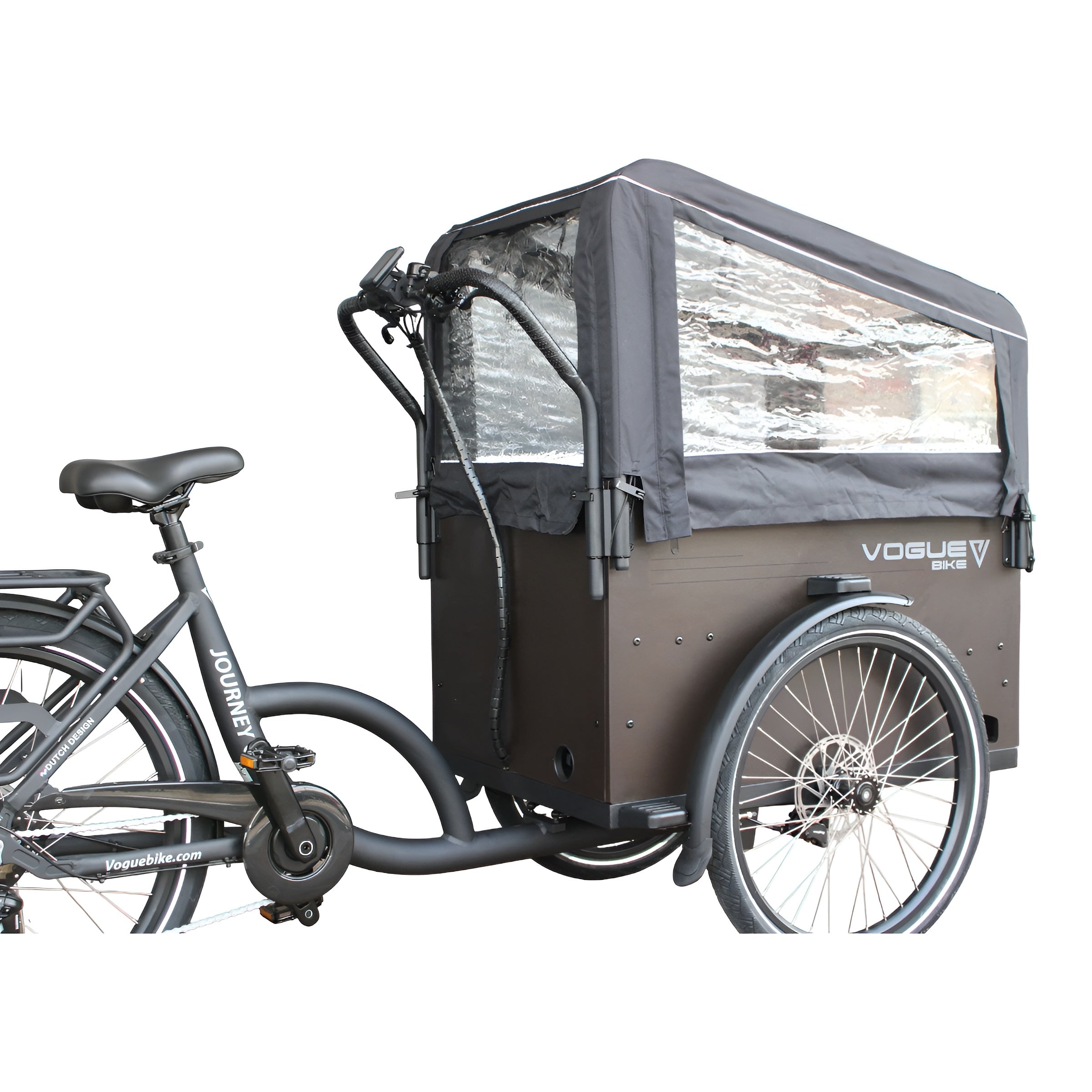 Vogue Bakfiets E-Cargo Journey-S 7DR met Hydraulische Remmen - Zwart - AE-trading