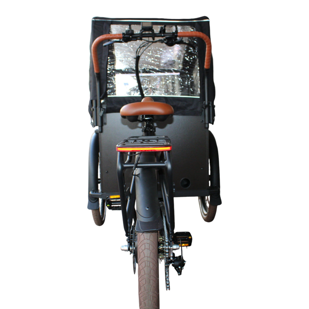 Vogue Journey S Elektrische Bakfiets - Zwart met Bruine Accenten - 48 cm - AE-trading