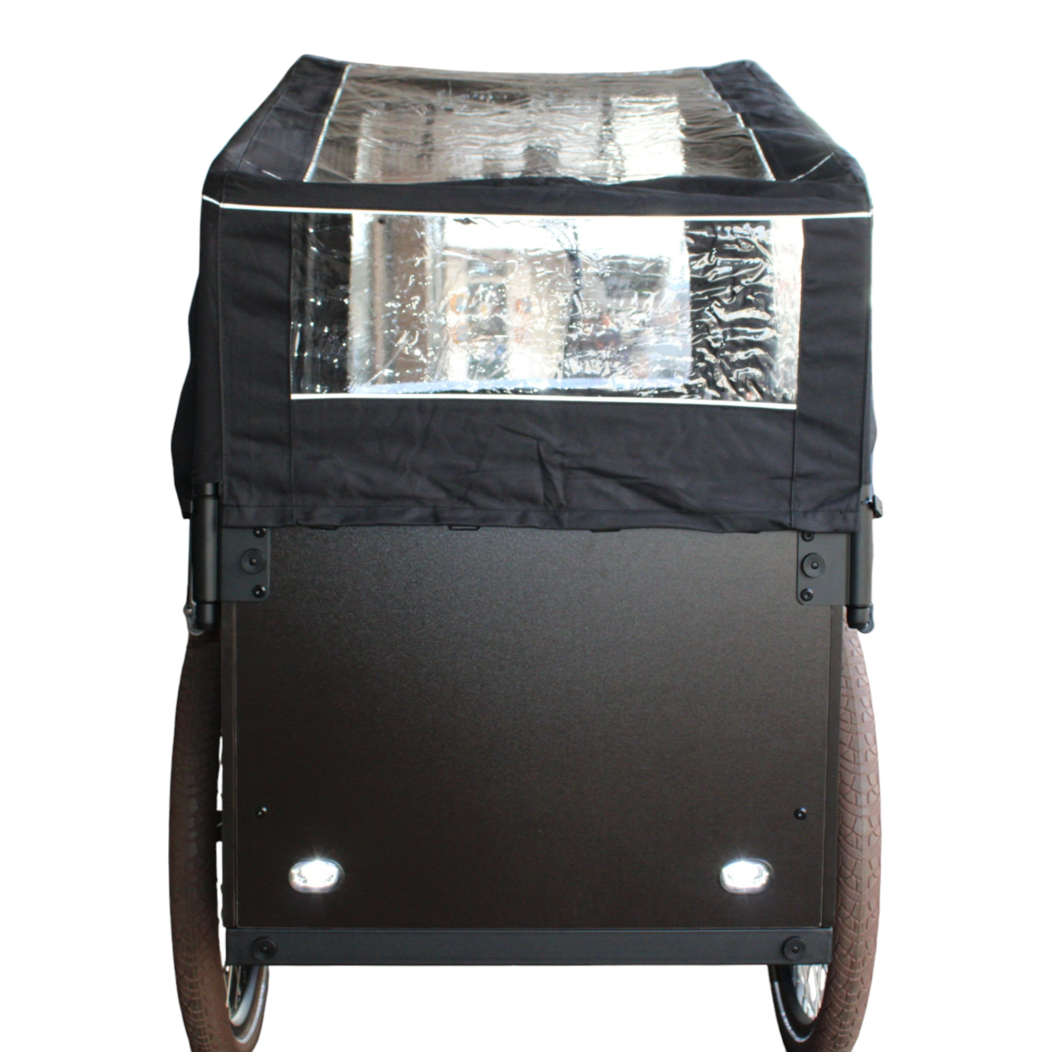 Vogue Bakfiets E-Cargo Journey-S 7DR met Hydraulische Remmen - Zwart met Bruine Accenten - AE-trading