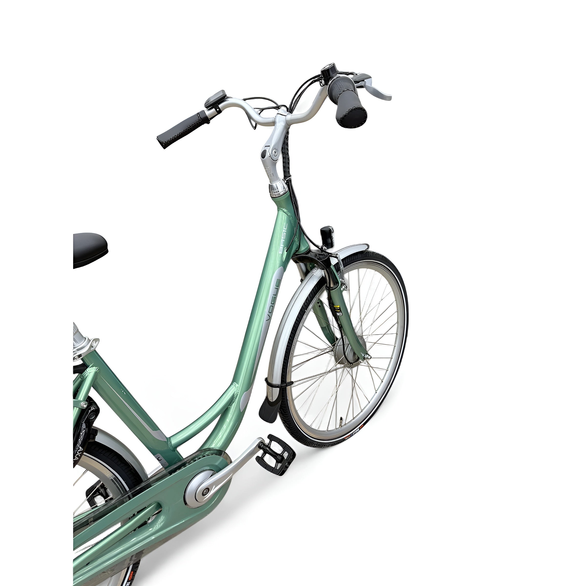 Vogue Basic N7 Elektrische Fiets Groen 49cm – Elektrische Damesfiets met 468Wh Accu - AE-trading