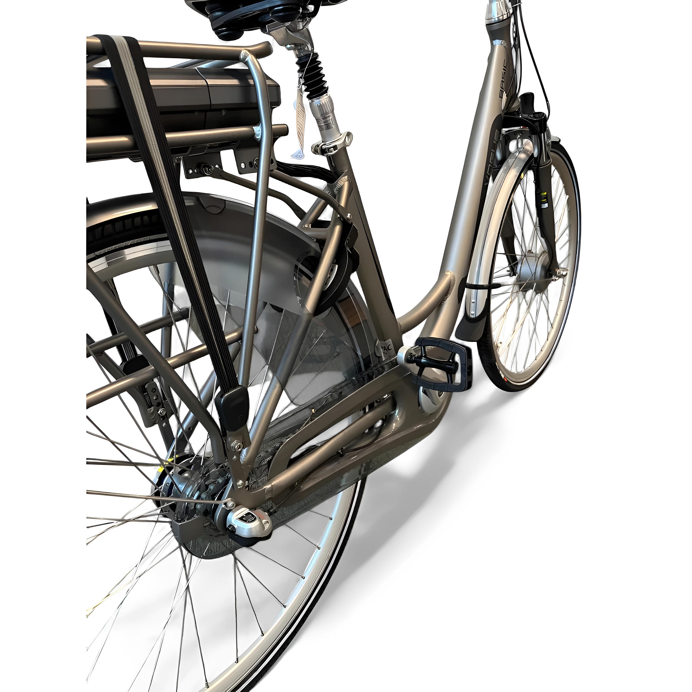 Vogue Basic N7 Elektrische Fiets Mat Grijs 47cm – Elektrische Damesfiets met 468Wh Accu - AE-trading