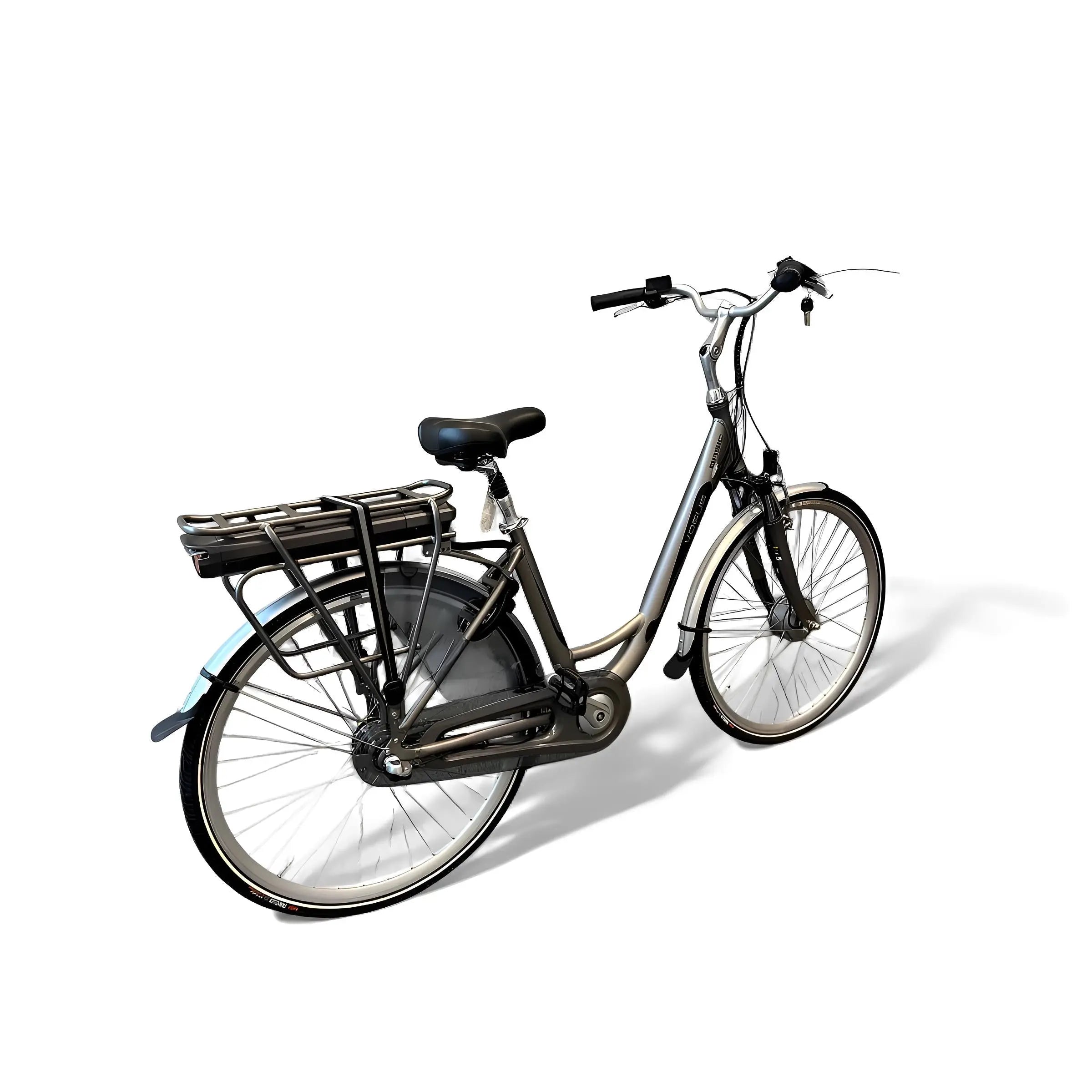 Vogue Basic N7 Elektrische Fiets Mat Grijs 49cm – Elektrische Damesfiets met 468Wh Accu - AE-trading
