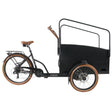 Vogue Caddy Elektrische Bakfiets - Mat Zwart met Bruine Accenten - 468Wh - 48 cm