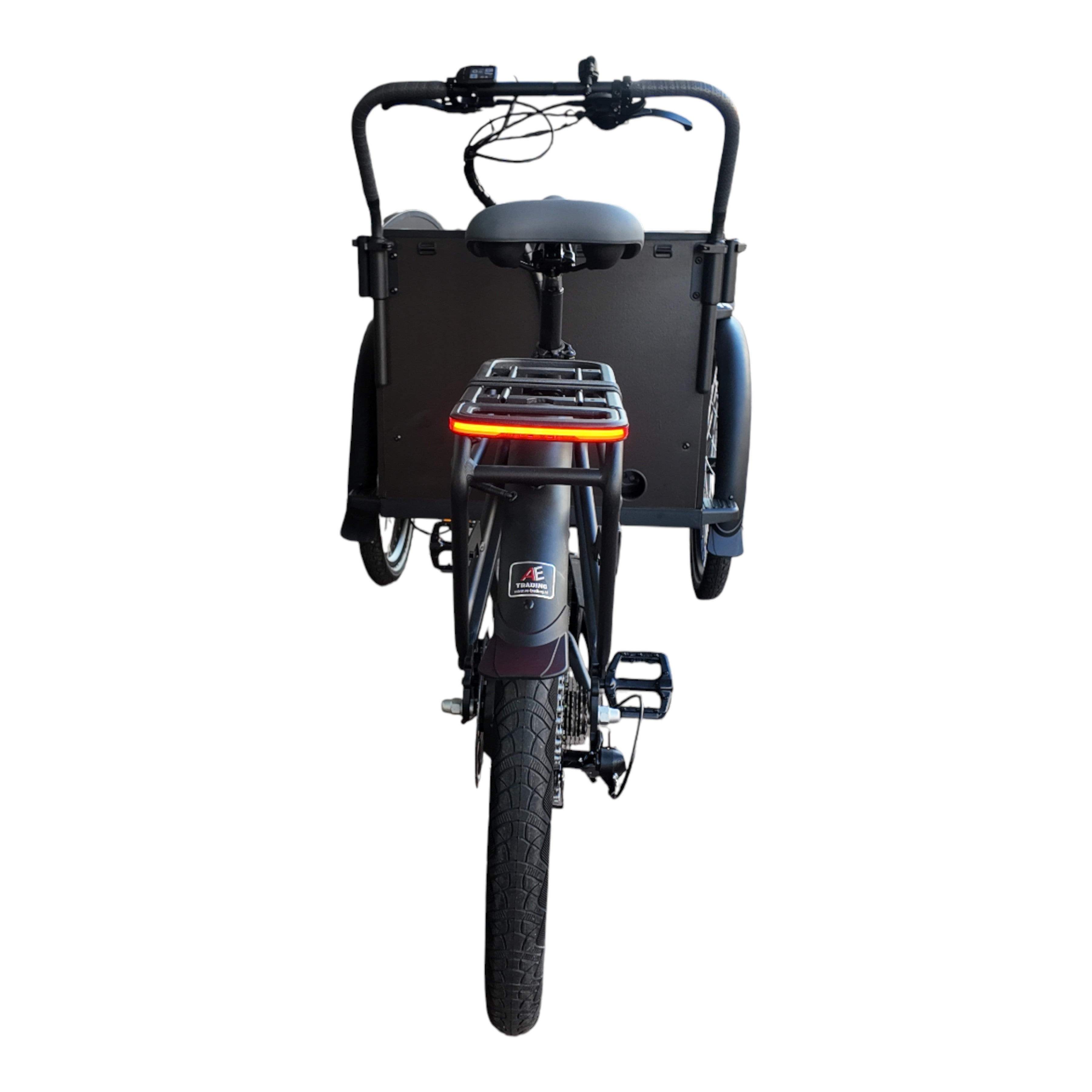 Vogue Caddy - Elektrische Bakfiets - Mat Zwart - Bruine Accenten - Accu 468Wh (36V, 13Ah) - Bafang Achterwielmotor - Shimano 7 Versnellingen - Hydraulische Remmen - AE-trading