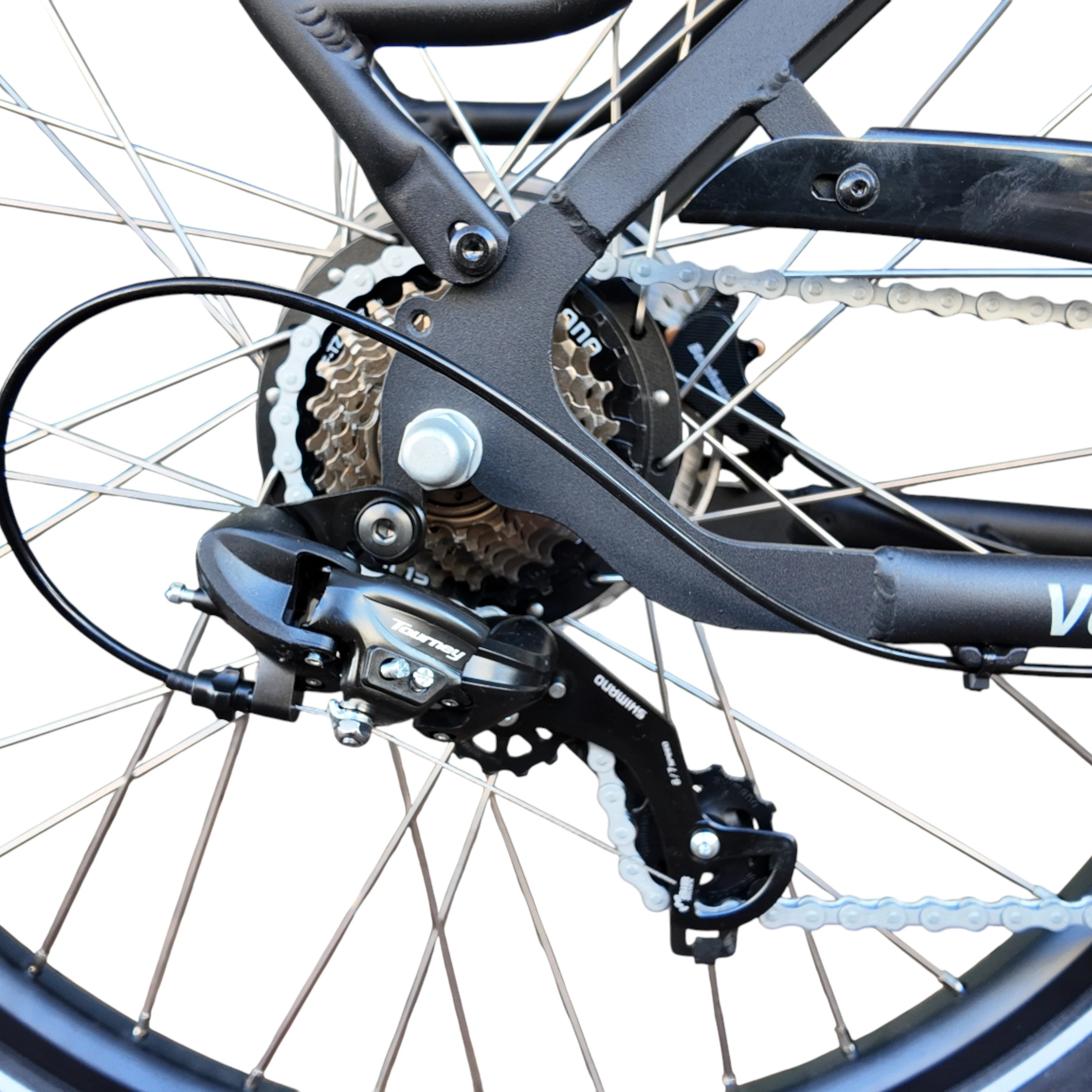 Vogue Caddy - Elektrische Bakfiets - Mat Zwart - Grijze Accenten - Accu 468Wh (36V, 13Ah) - Bafang Achterwielmotor - Shimano 7 Versnellingen - Hydraulische Remmen - AE-trading