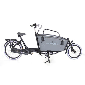 Vogue Carry 2 – Mat Grijs – Elektrische Bakfiets – 80Nm middenmotor – 15Ah accu – 8 versnellingen – Hydraulische schijfremmen - AE-trading