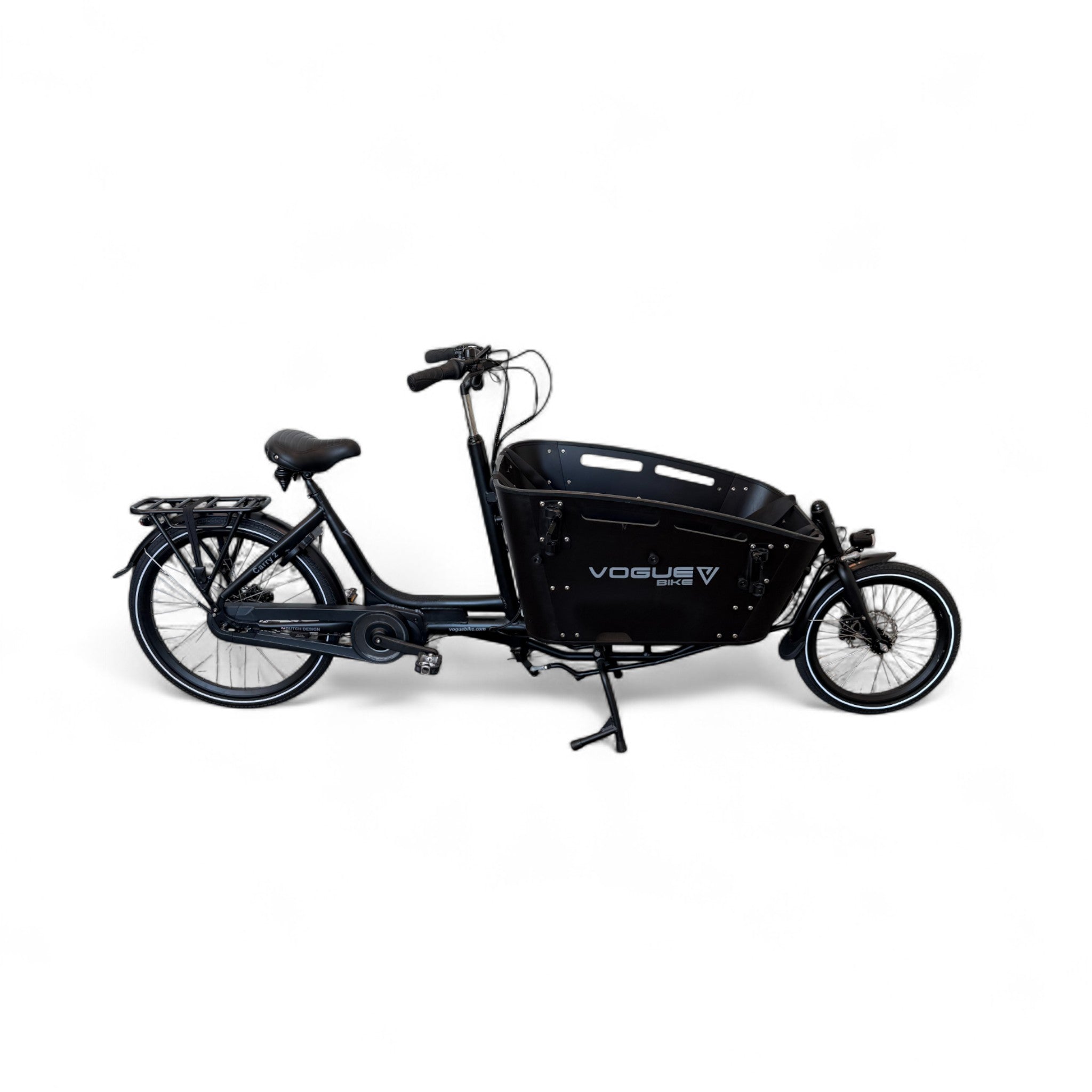 Vogue Carry 2 – Mat Grijs – Elektrische Bakfiets – 80Nm middenmotor – 15Ah accu – 8 versnellingen – Hydraulische schijfremmen - AE-trading