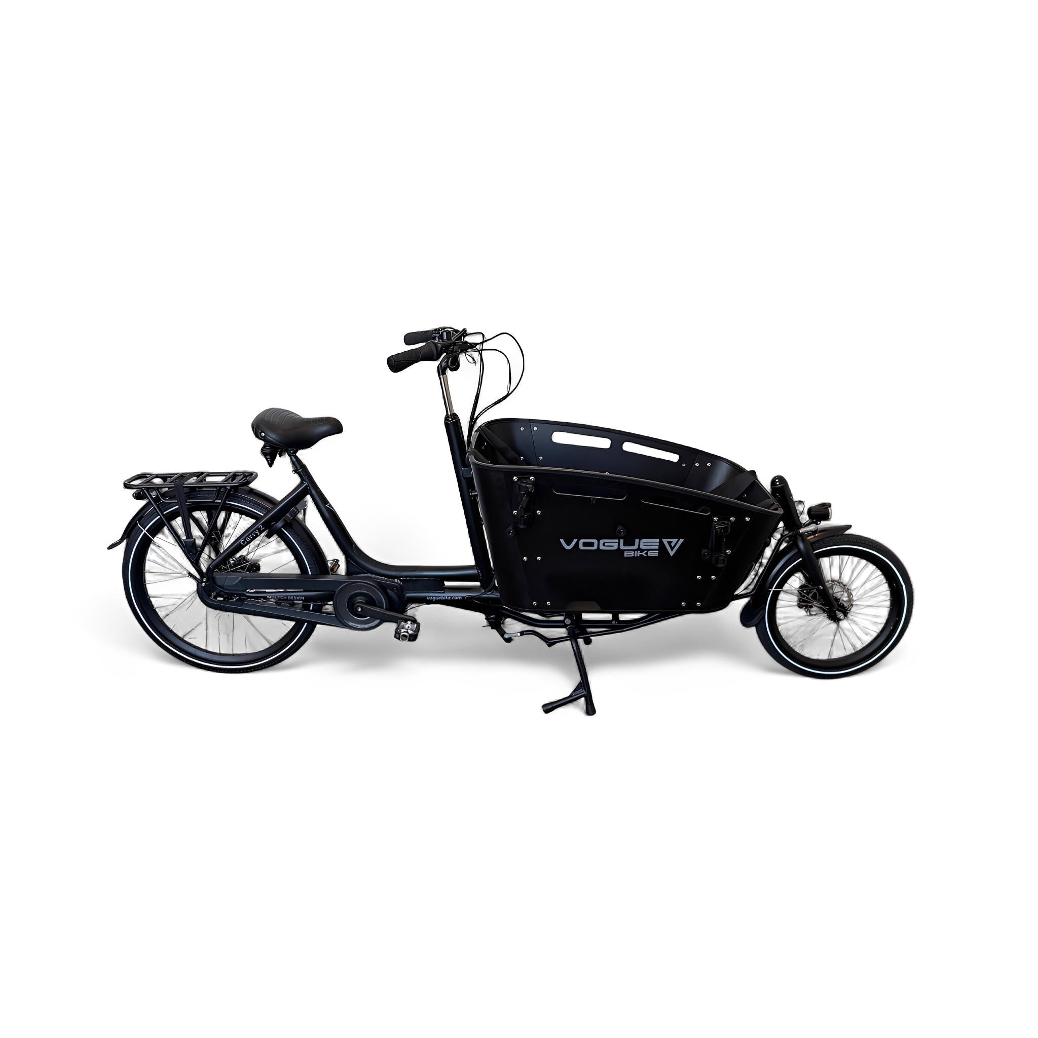 Vogue Carry 2 – Mat Grijs – Elektrische Bakfiets – 80Nm middenmotor – 15Ah accu – 8 versnellingen – Hydraulische schijfremmen - AE-trading