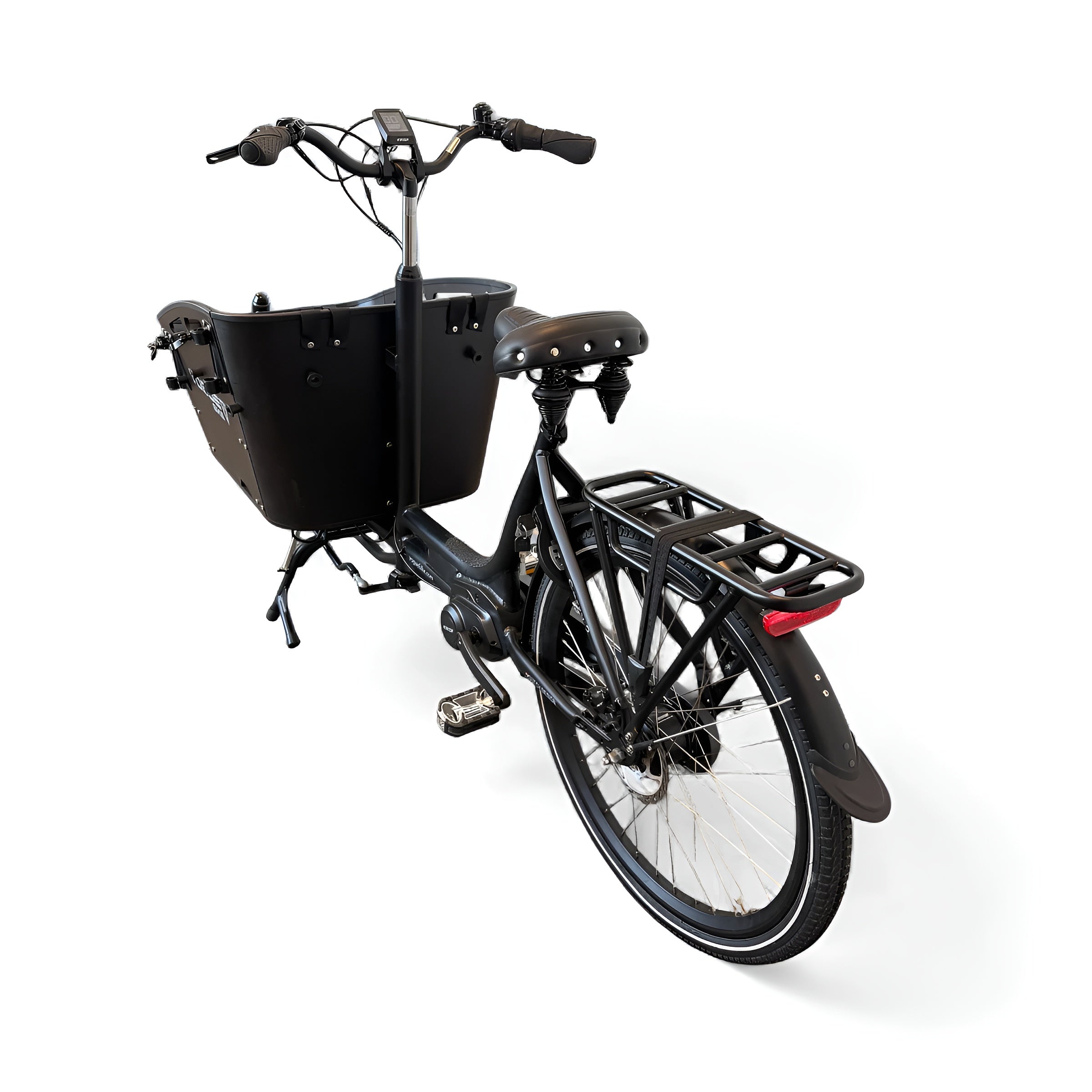 Vogue Carry 2 – Mat Zwart – Elektrische Bakfiets – 80Nm middenmotor – 15Ah accu – 8 versnellingen – Hydraulische schijfremmen - AE-trading