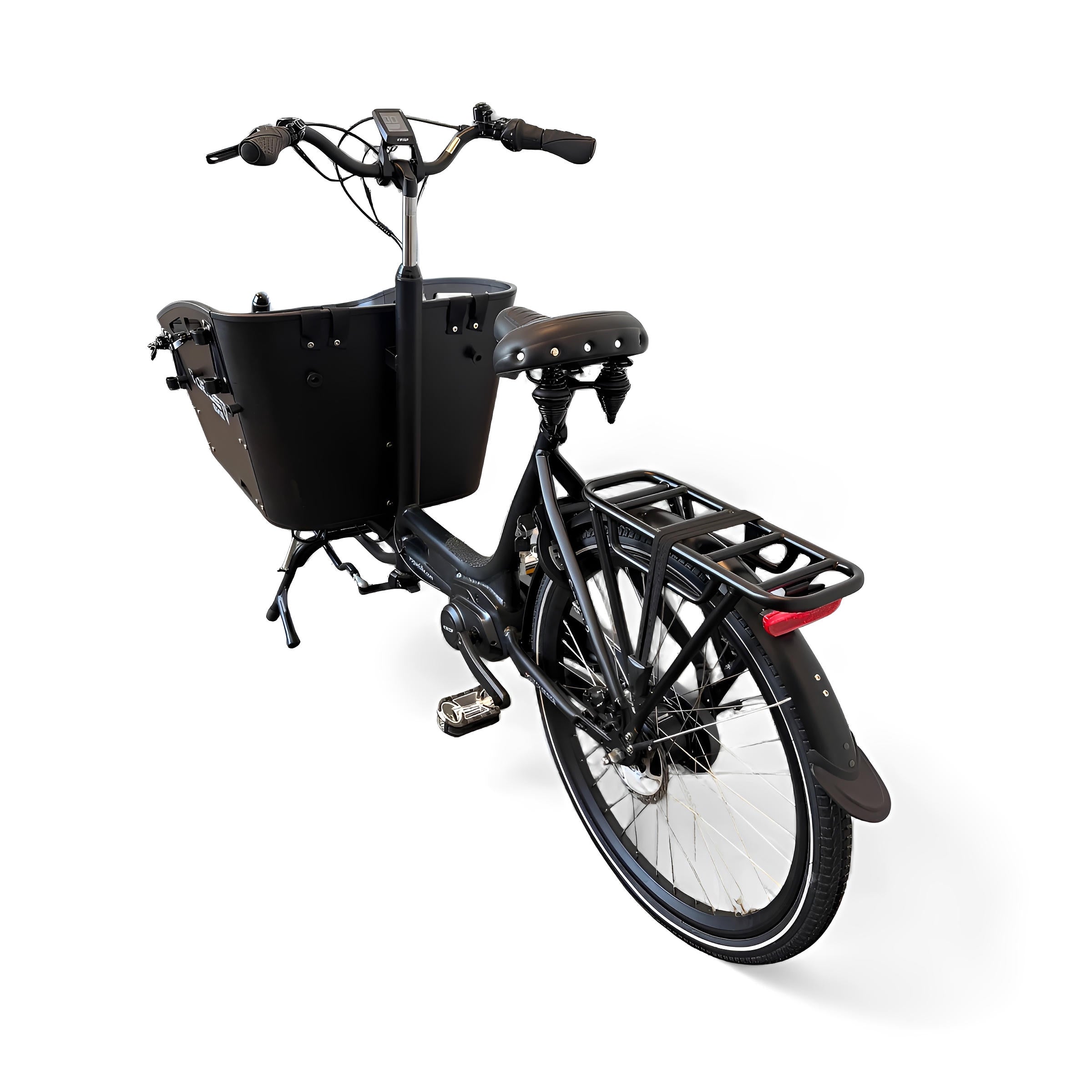 Vogue Carry 2 – Mat Zwart – Elektrische Bakfiets – 80Nm middenmotor – 15Ah accu – 8 versnellingen – Hydraulische schijfremmen - AE-trading