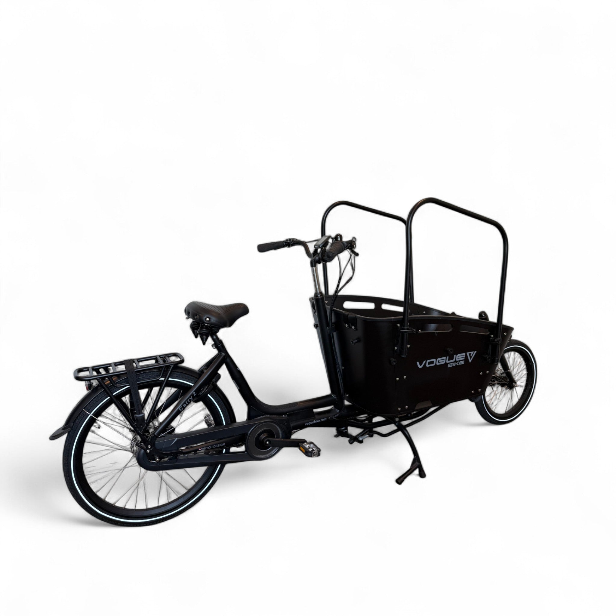 Vogue Carry 2 – Mat Grijs – Elektrische Bakfiets – 80Nm middenmotor – 15Ah accu – 8 versnellingen – Hydraulische schijfremmen - AE-trading