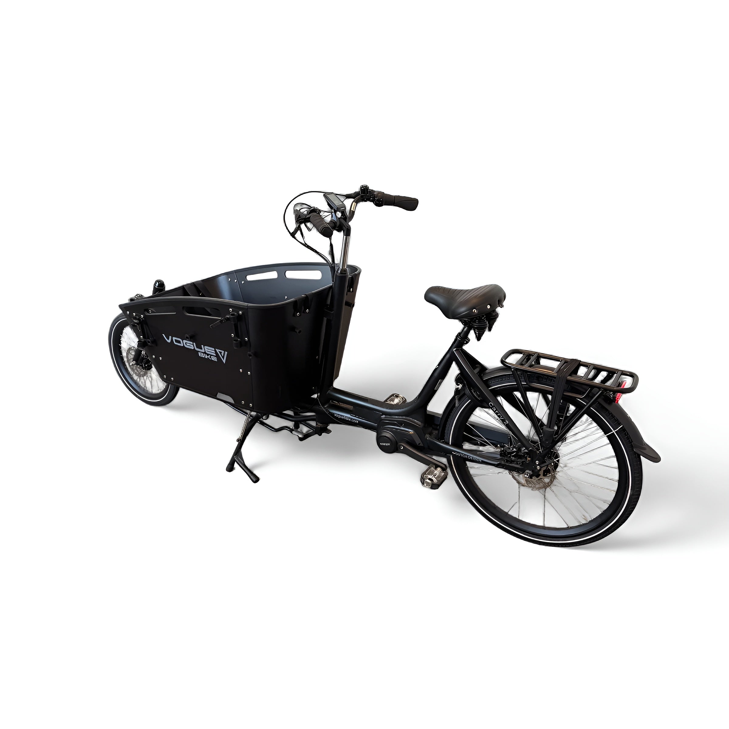 Vogue Carry 2 – Mat Zwart – Elektrische Bakfiets – 80Nm middenmotor – 15Ah accu – 8 versnellingen – Hydraulische schijfremmen - AE-trading