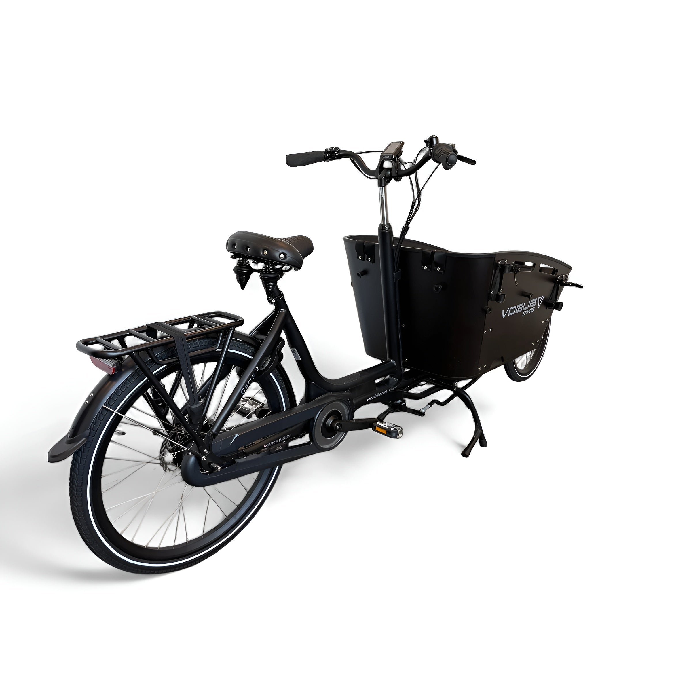 Vogue Carry 2 – Mat Zwart – Elektrische Bakfiets – 80Nm middenmotor – 15Ah accu – 8 versnellingen – Hydraulische schijfremmen - AE-trading