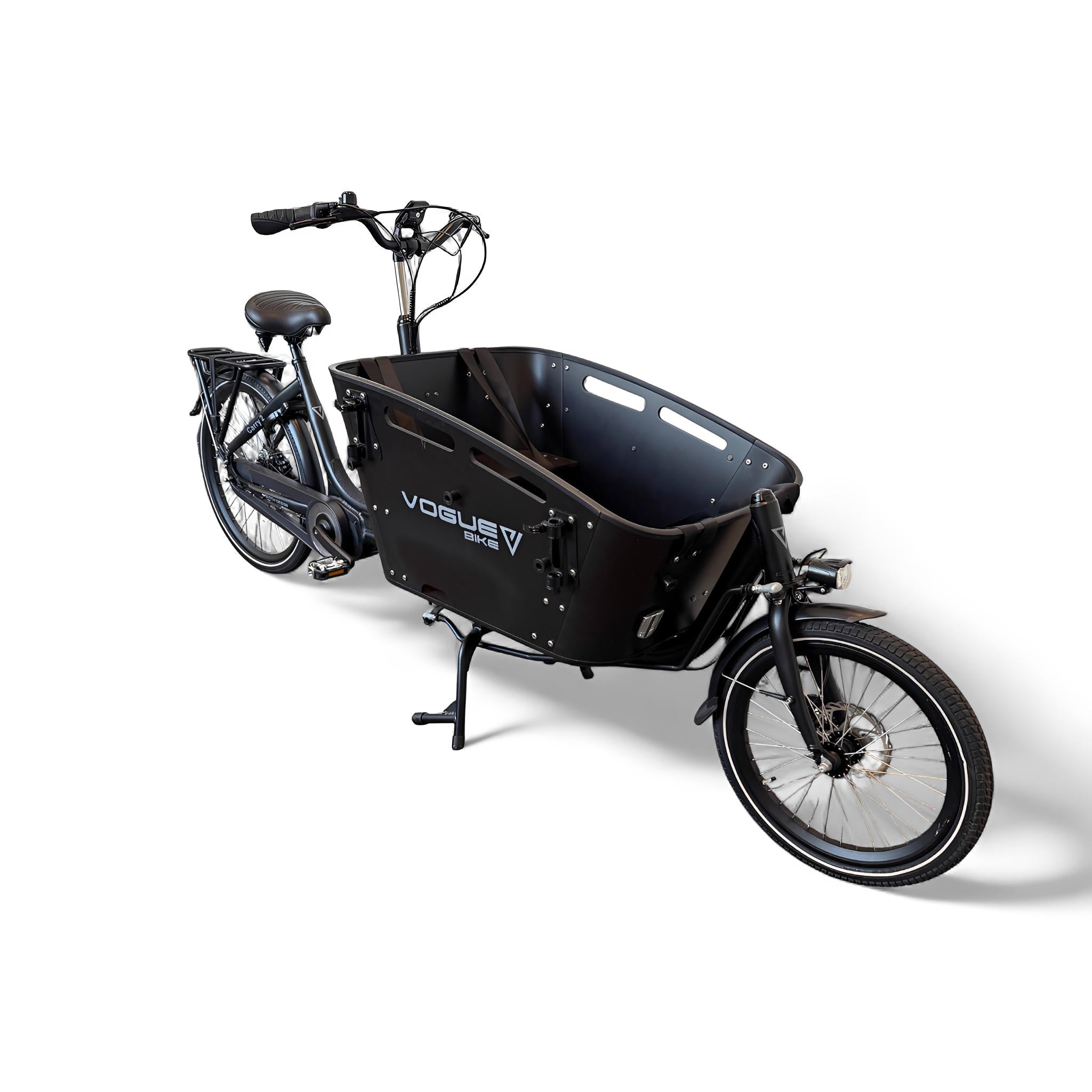 Vogue Carry 2 – Mat Grijs – Elektrische Bakfiets – 80Nm middenmotor – 15Ah accu – 8 versnellingen – Hydraulische schijfremmen - AE-trading