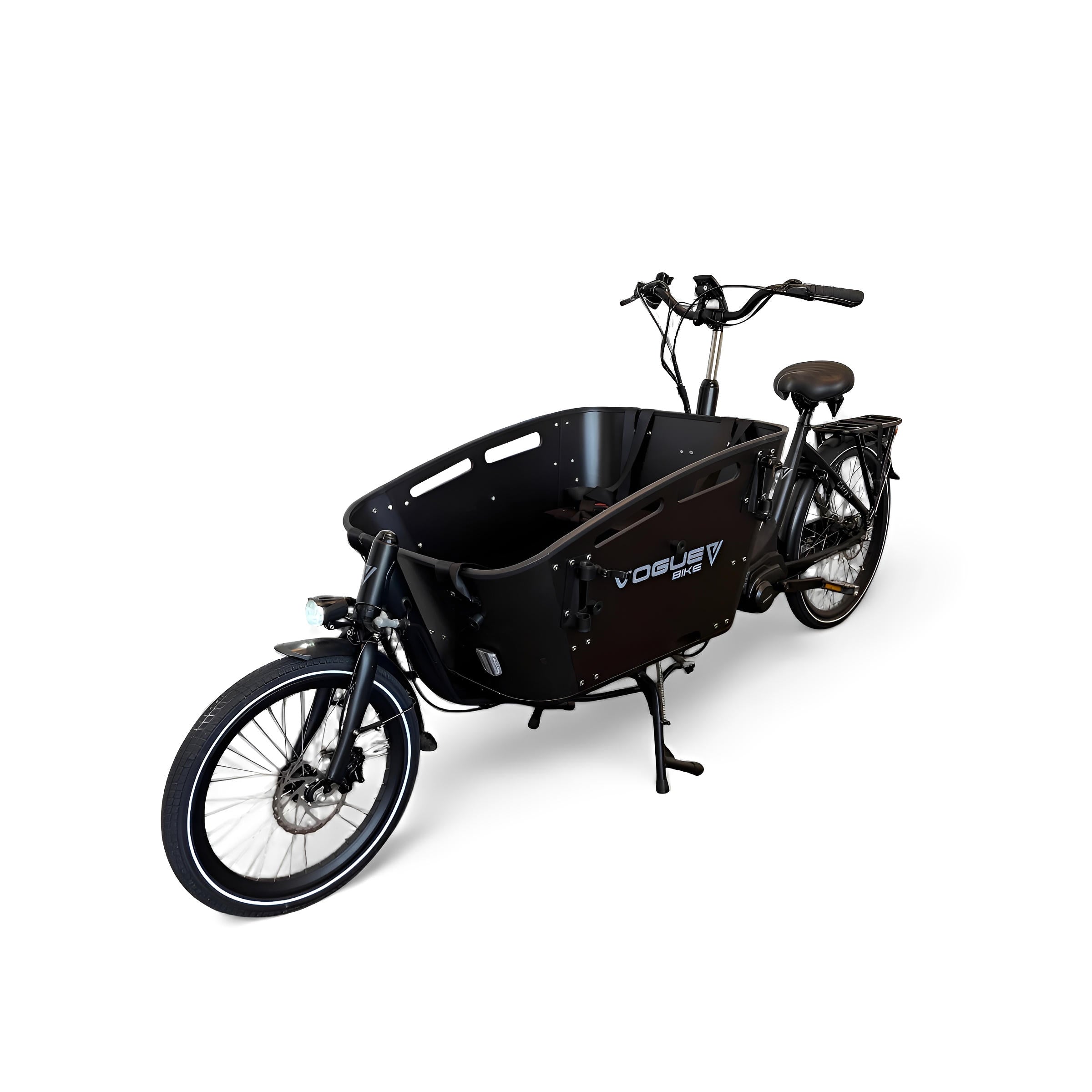 Vogue Carry 2 – Mat Zwart – Elektrische Bakfiets – 80Nm middenmotor – 15Ah accu – 8 versnellingen – Hydraulische schijfremmen - AE-trading