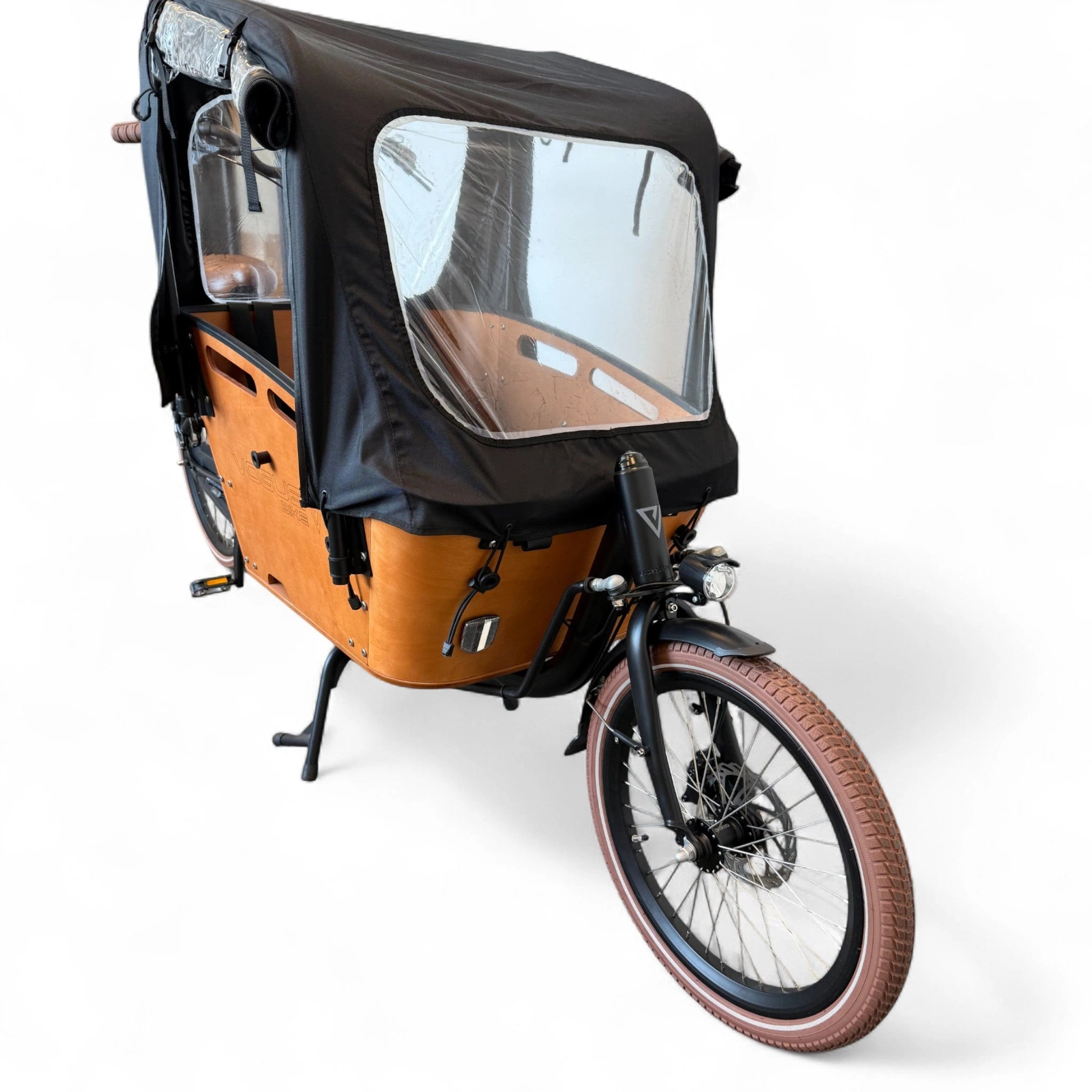 Vogue Carry 2 – Mat Zwart/Bruin – Elektrische Bakfiets – 80Nm middenmotor – 15Ah accu – 8 versnellingen – Hydraulische schijfremmen - AE-trading